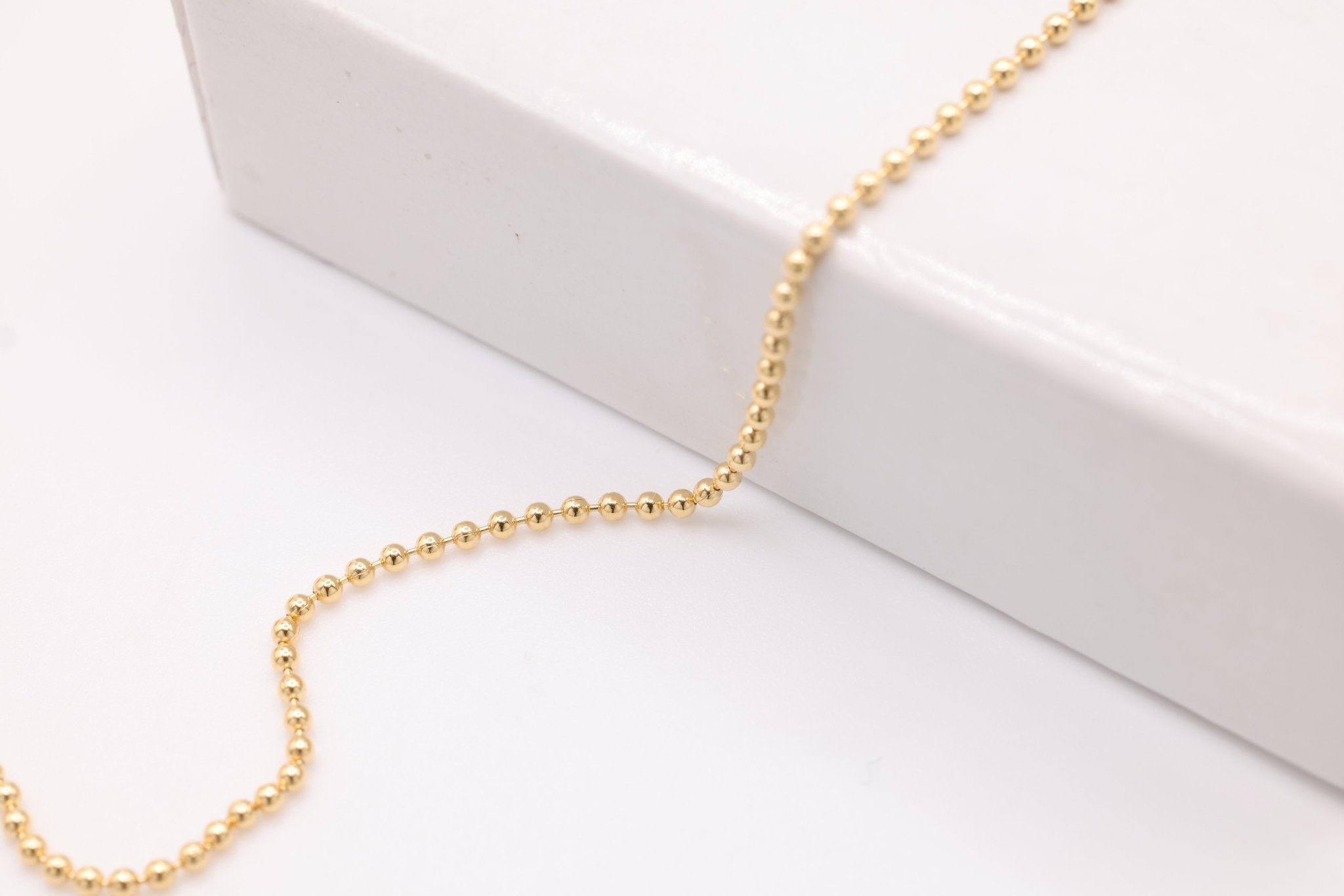 1.0mm Ball Chain, 14/20 Gold - Filled, Wholesale, Pay Per Foot, Jewelry Making Chain - HarperCrown