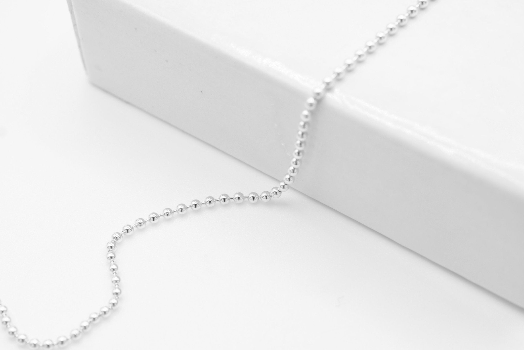 1.0mm Ball Chain, 925 Sterling Silver, Wholesale, Pay Per Foot, Jewelry Making Chain - HarperCrown