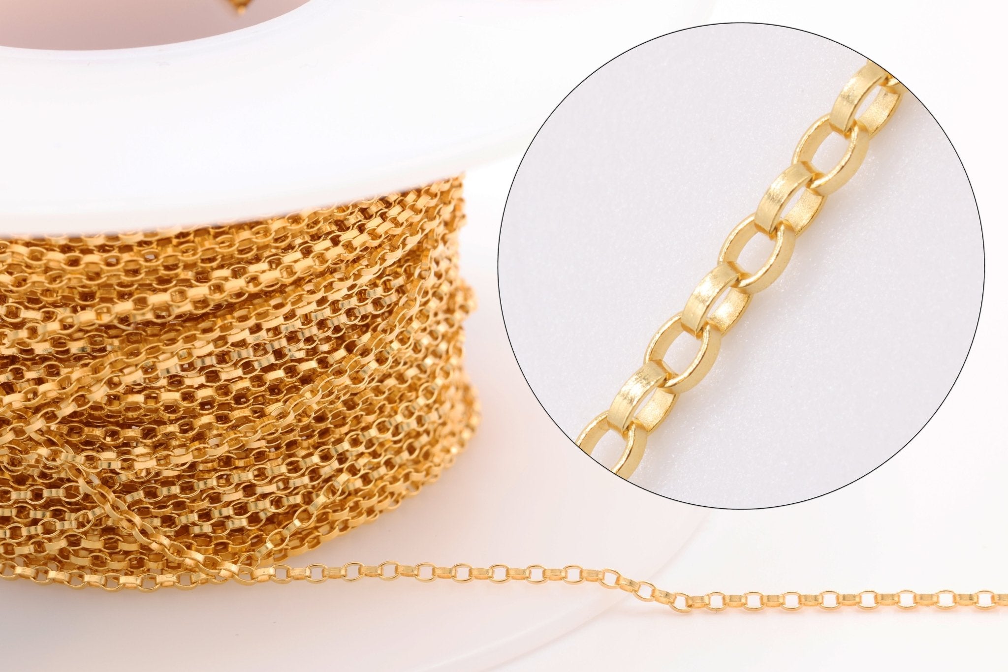 1.2mm Rolo Chain, 14/20 Gold - Filled, Wholesale, Pay Per Foot Jewelry Making Chain - HarperCrown
