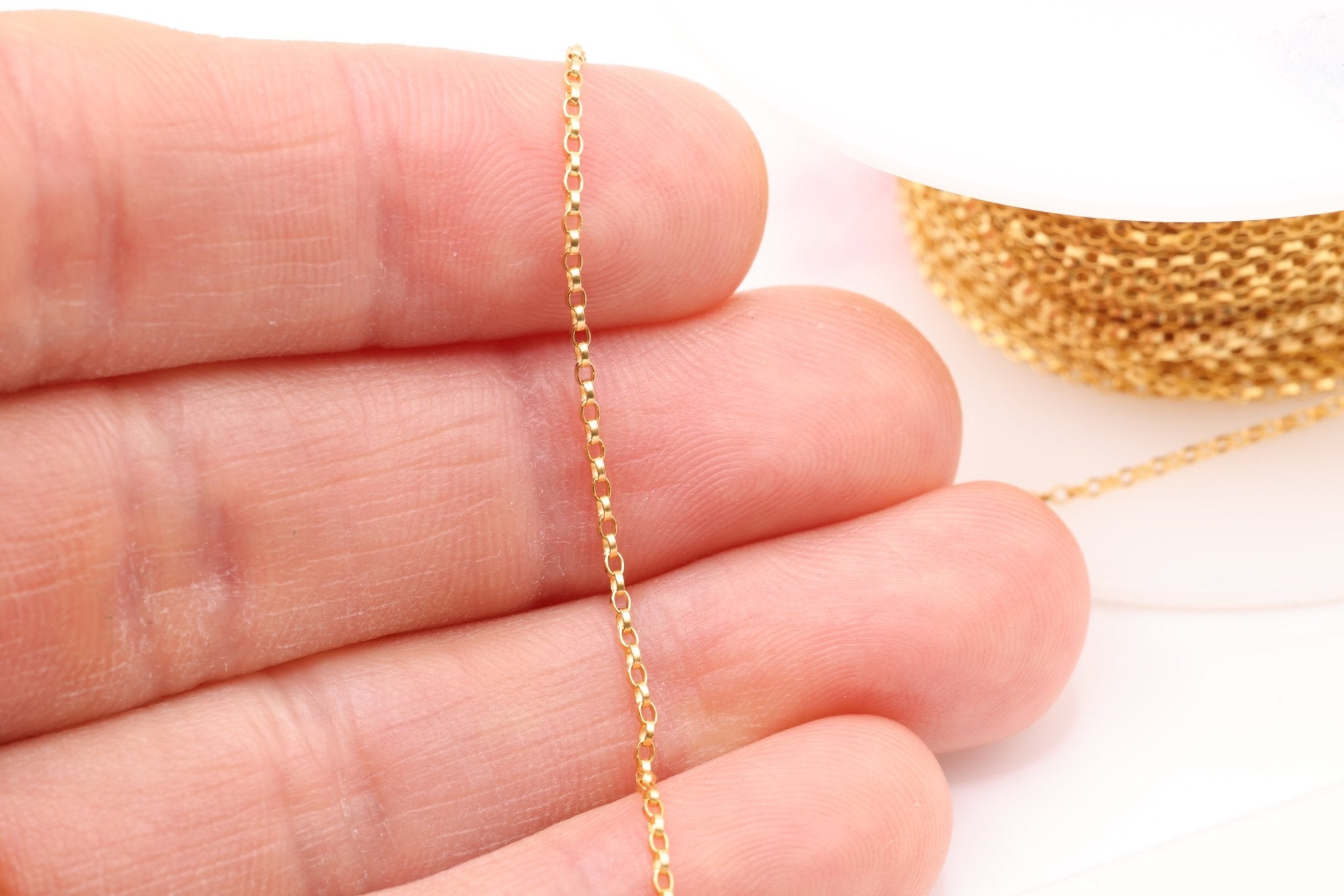 1.2mm Rolo Chain, 14/20 Gold - Filled, Wholesale, Pay Per Foot Jewelry Making Chain - HarperCrown