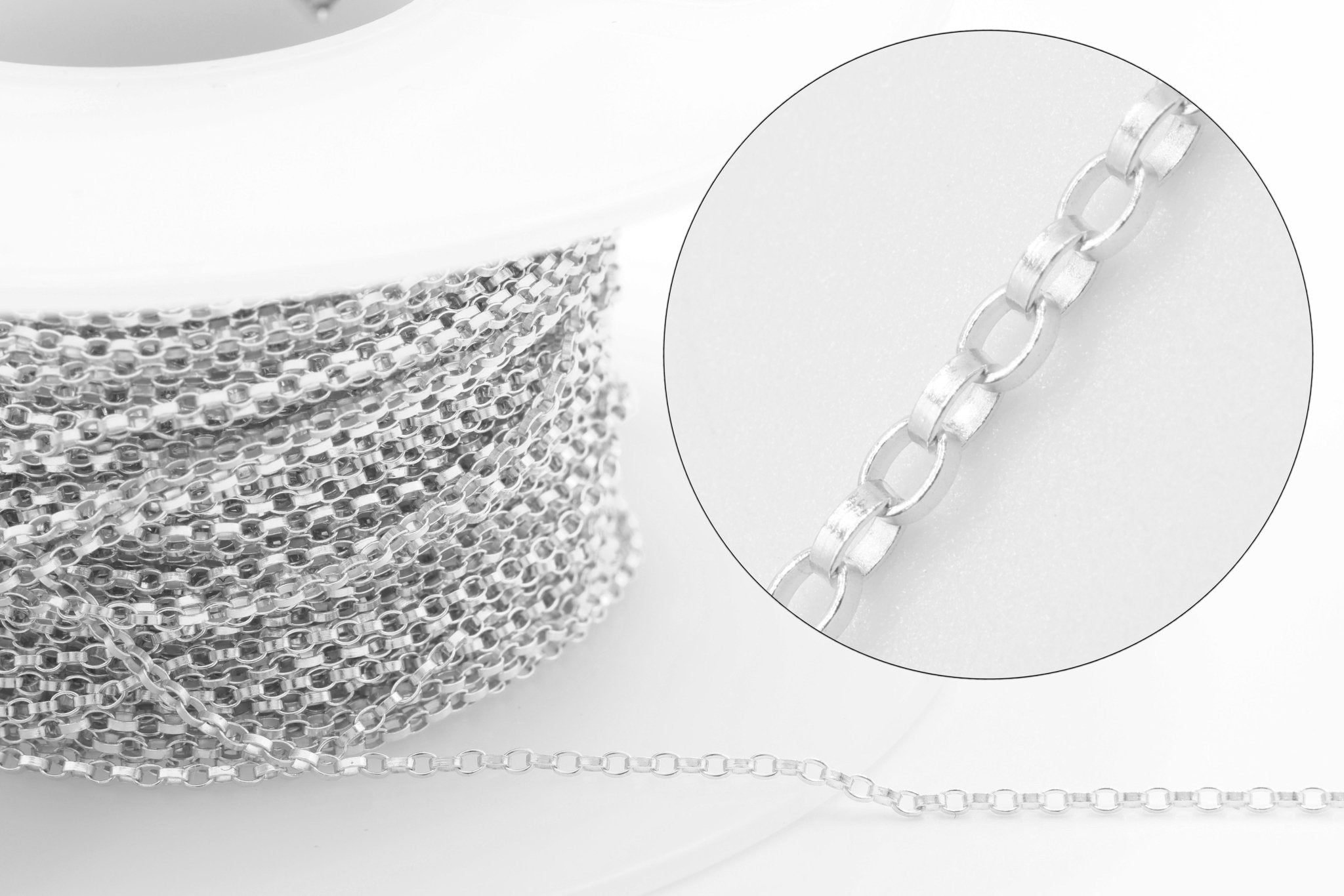 1.2mm Rolo Chain, 925 Sterling Silver, Wholesale, Pay Per Foot Jewelry Making Chain - HarperCrown