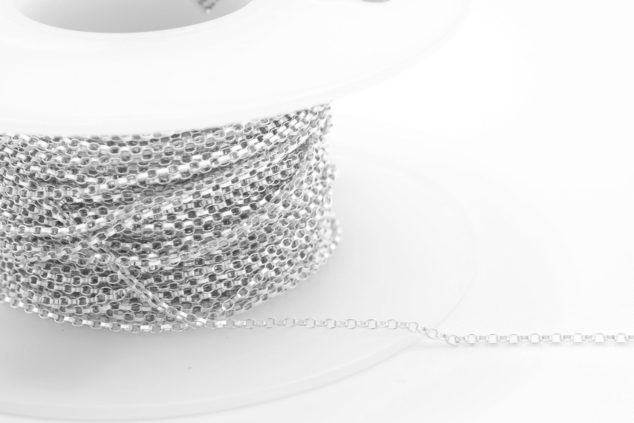 1.2mm Rolo Chain, 925 Sterling Silver, Wholesale, Pay Per Foot Jewelry Making Chain - HarperCrown