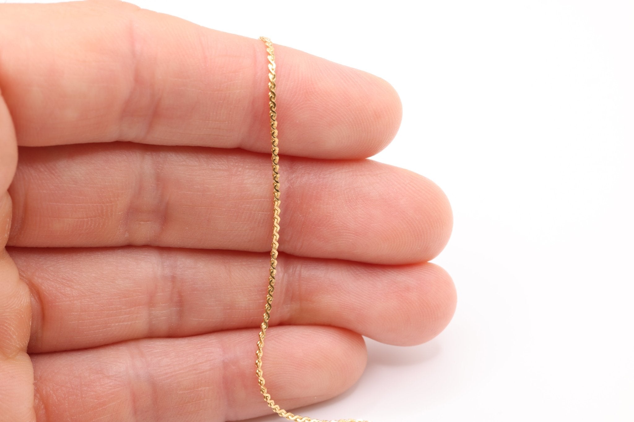 1.2mm Serpentine Chain, 14/20 Gold - Filled, Wholesale, Pay Per Foot, Jewelry Making Chain - HarperCrown