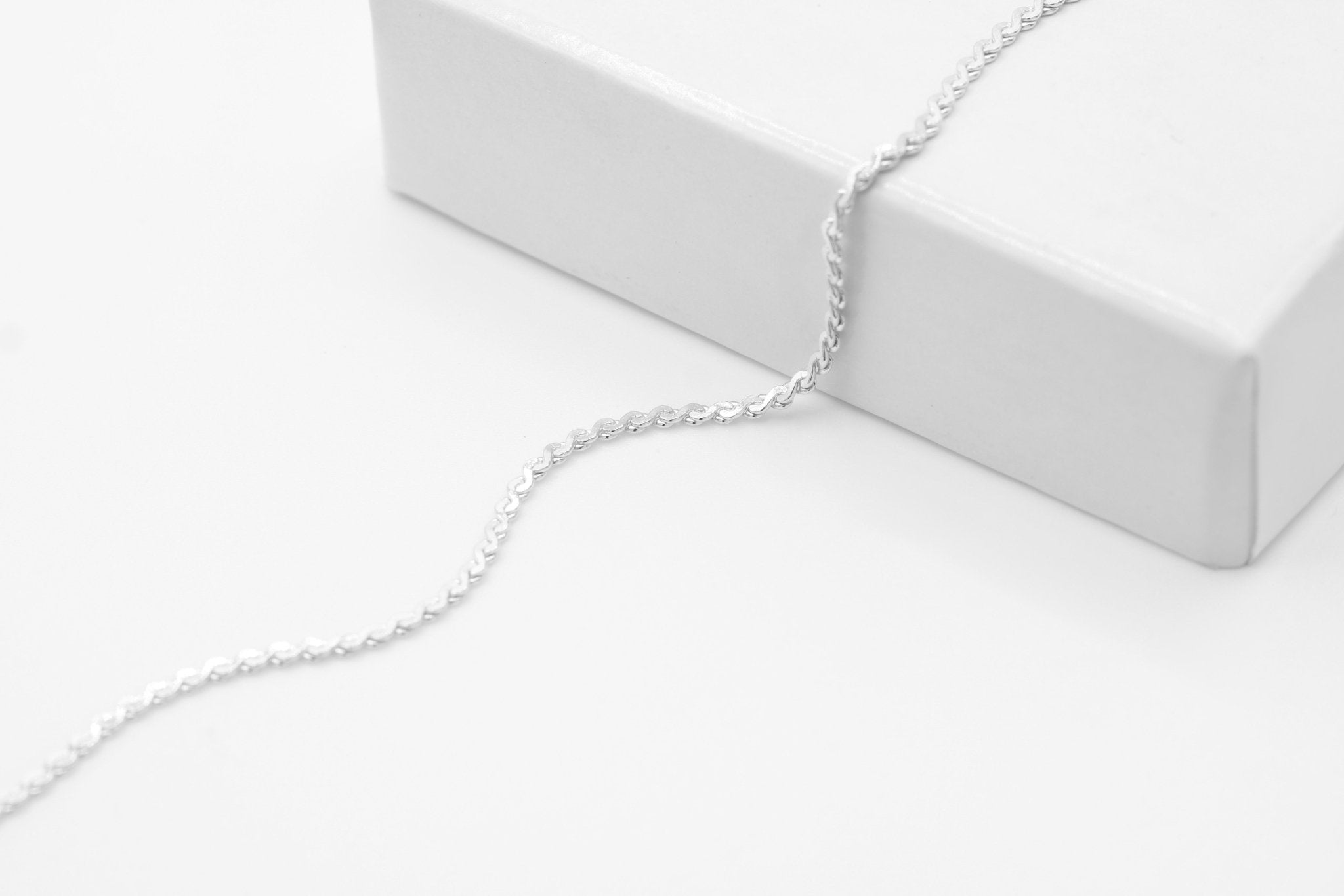 1.2mm Serpentine Chain, 925 Sterling Silver, Wholesale, Pay Per Foot, Jewelry Making Chain - HarperCrown