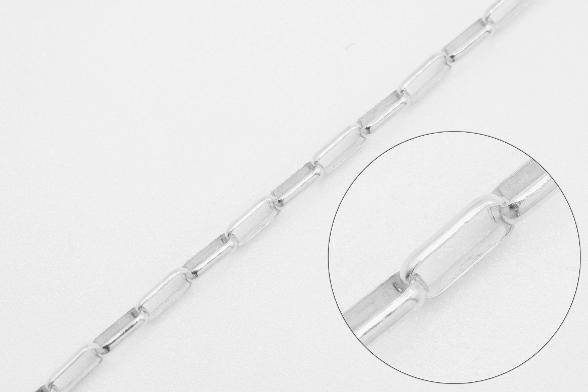 1.2mm x 3mm Elongated Rolo Chain, 925 Sterling Silver, Wholesale, Bulk Pay Per Foot Uncut Spools For Jewelers - HarperCrown