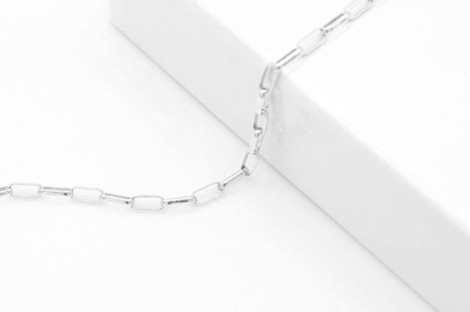 1.2mm x 3mm Elongated Rolo Chain, 925 Sterling Silver, Wholesale, Bulk Pay Per Foot Uncut Spools For Jewelers - HarperCrown