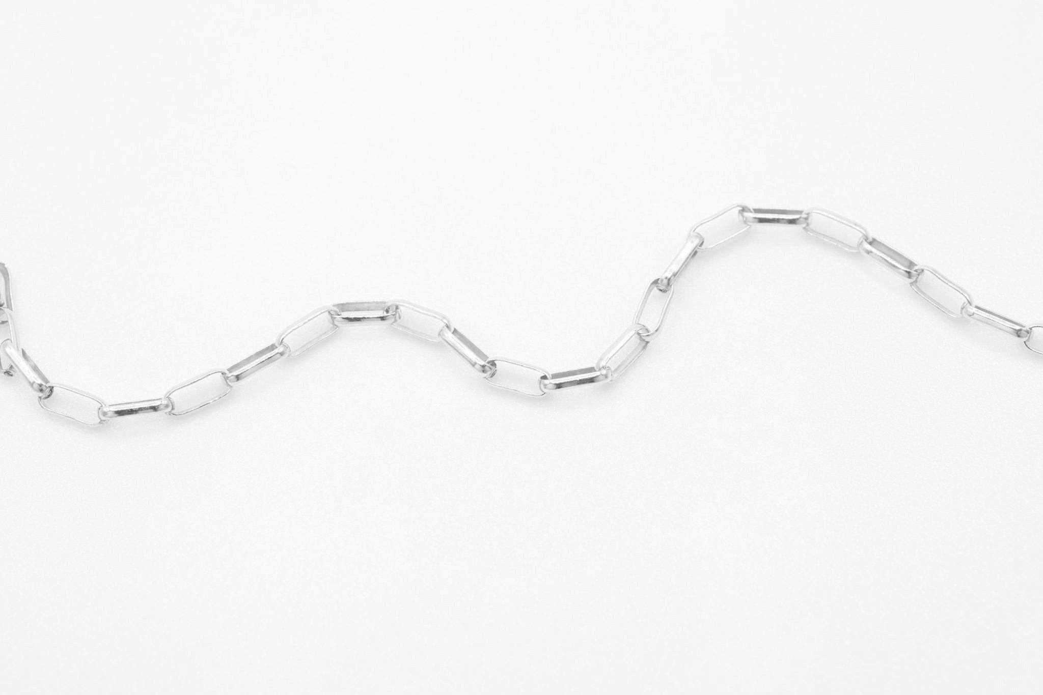 1.2mm x 3mm Elongated Rolo Chain, 925 Sterling Silver, Wholesale, Bulk Pay Per Foot Uncut Spools For Jewelers - HarperCrown
