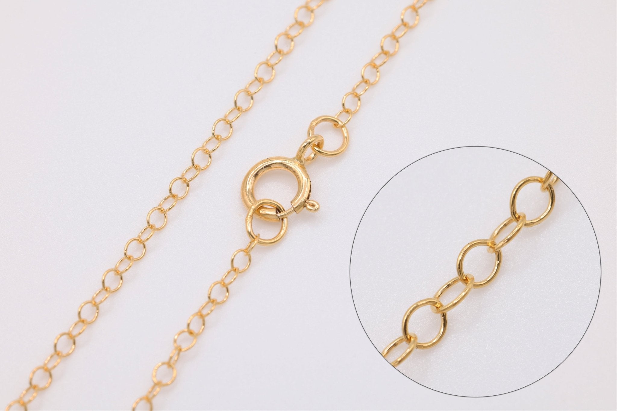1.3mm Finished Necklace Chain, Gold - Filled or Sterling Silver, Dainty Jewelry Making Necklace - HarperCrown