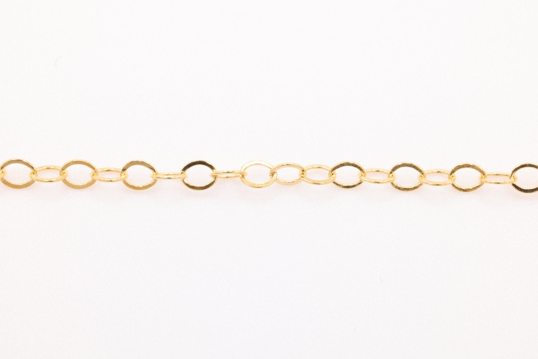 1.3mm Flat Cable Chain, Gold - Filled Chain, Pay By the Foot Uncut - HarperCrown