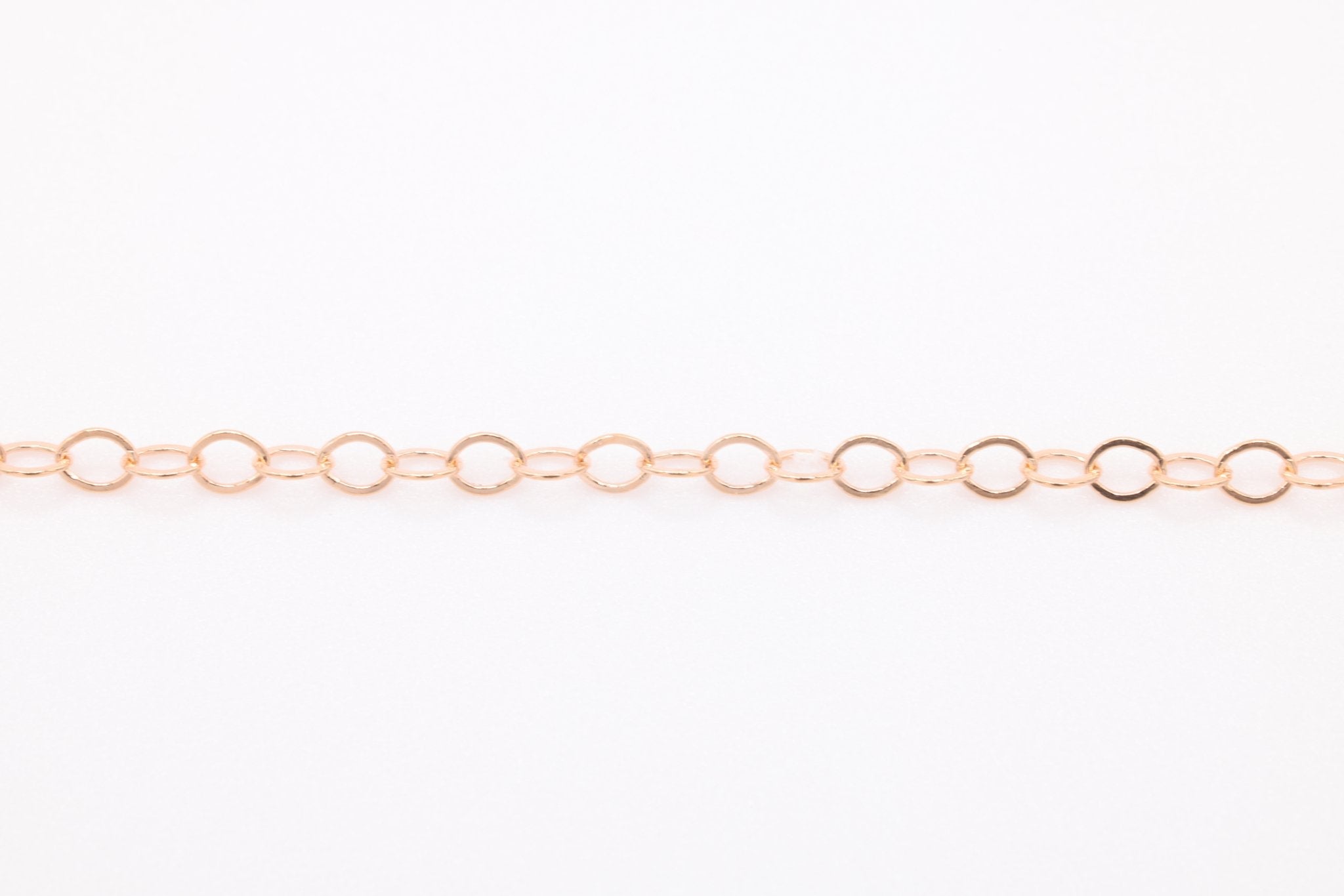 1.3mm Flat Cable Chain, Rose Gold - Filled, Bulk Pay Per Foot Uncut Spools For Jewelers - HarperCrown