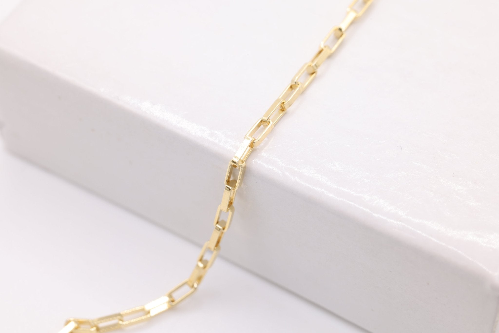 1.3mm x 2.5mm Elongated Box Chain, 14/20 Gold - Filled, Wholesale, Bulk DIY Spool Pay Per Foot Jewelry Making Chain - HarperCrown