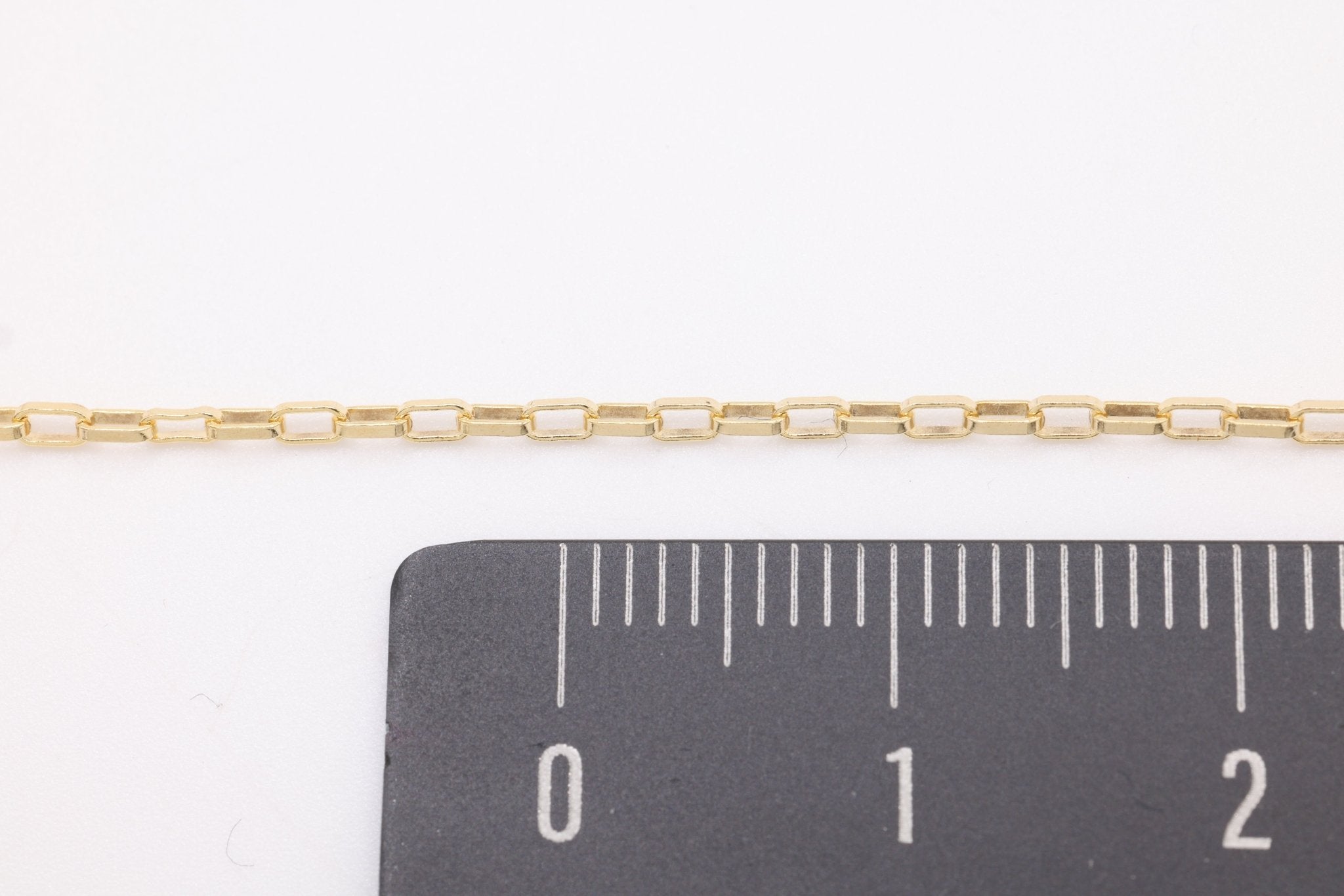 1.3mm x 2mm Elongated Box Chain, 14/20 Gold - Filled, Wholesale, Bulk DIY Spool Pay Per Foot Jewelry Making Chain - HarperCrown