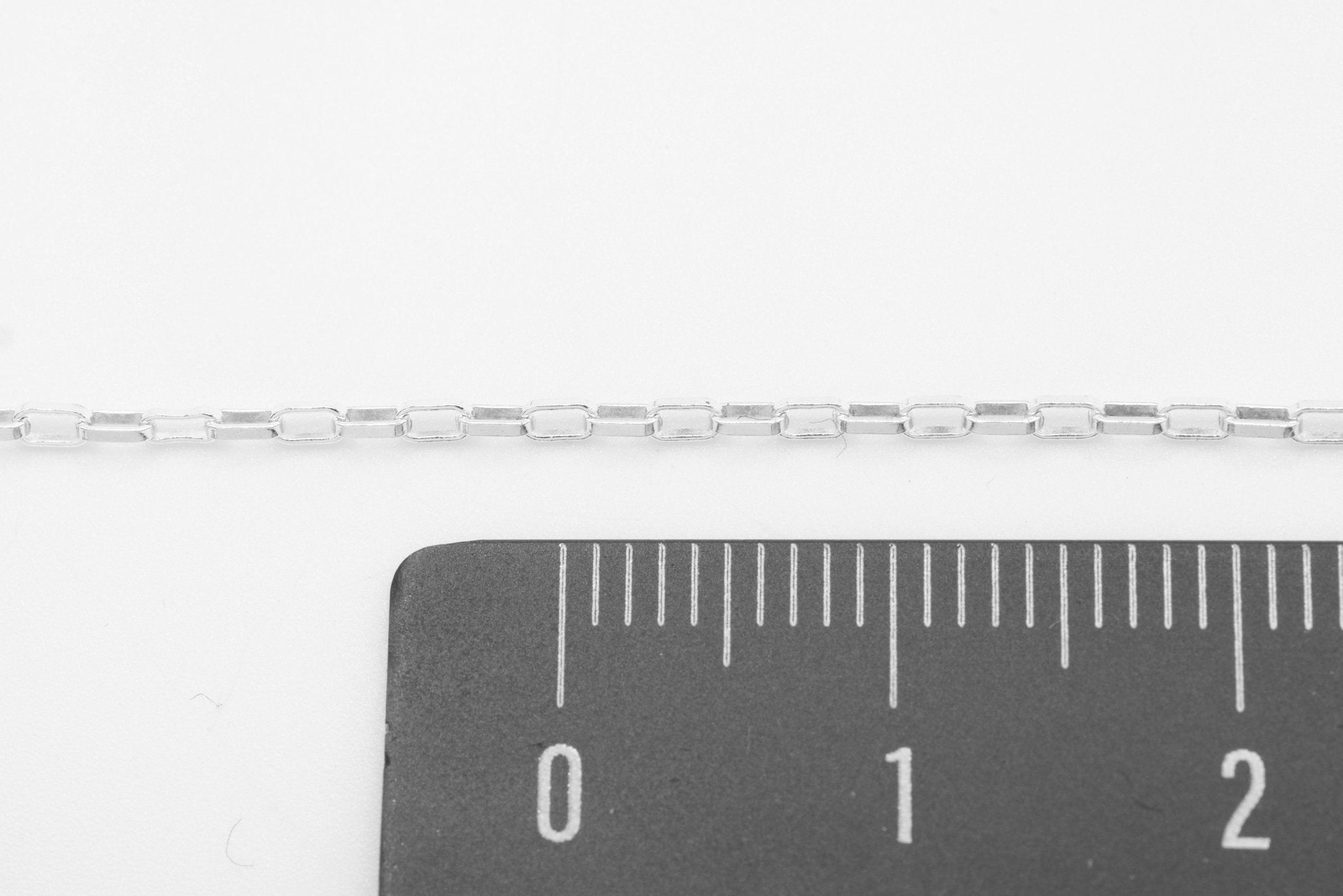 1.3mm x 2mm Elongated Box Chain, 925 Sterling Silver, Wholesale, Bulk DIY Spool Pay Per Foot Jewelry Making Chain - HarperCrown