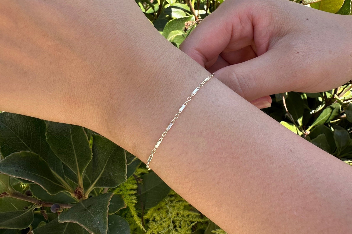 1.3mm x 5mm Bar Two Tone Chain, 14/20 Gold-Filled and 925 Sterling Silver, Wholesale, Pay Per Foot, Jewelry Making Chain - HarperCrown