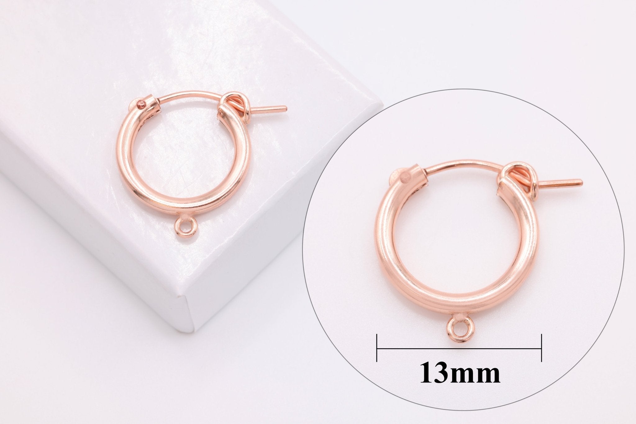 14/20 Rose Gold - Filled 13mm Flex Hoop Earring, Open Ring - HarperCrown