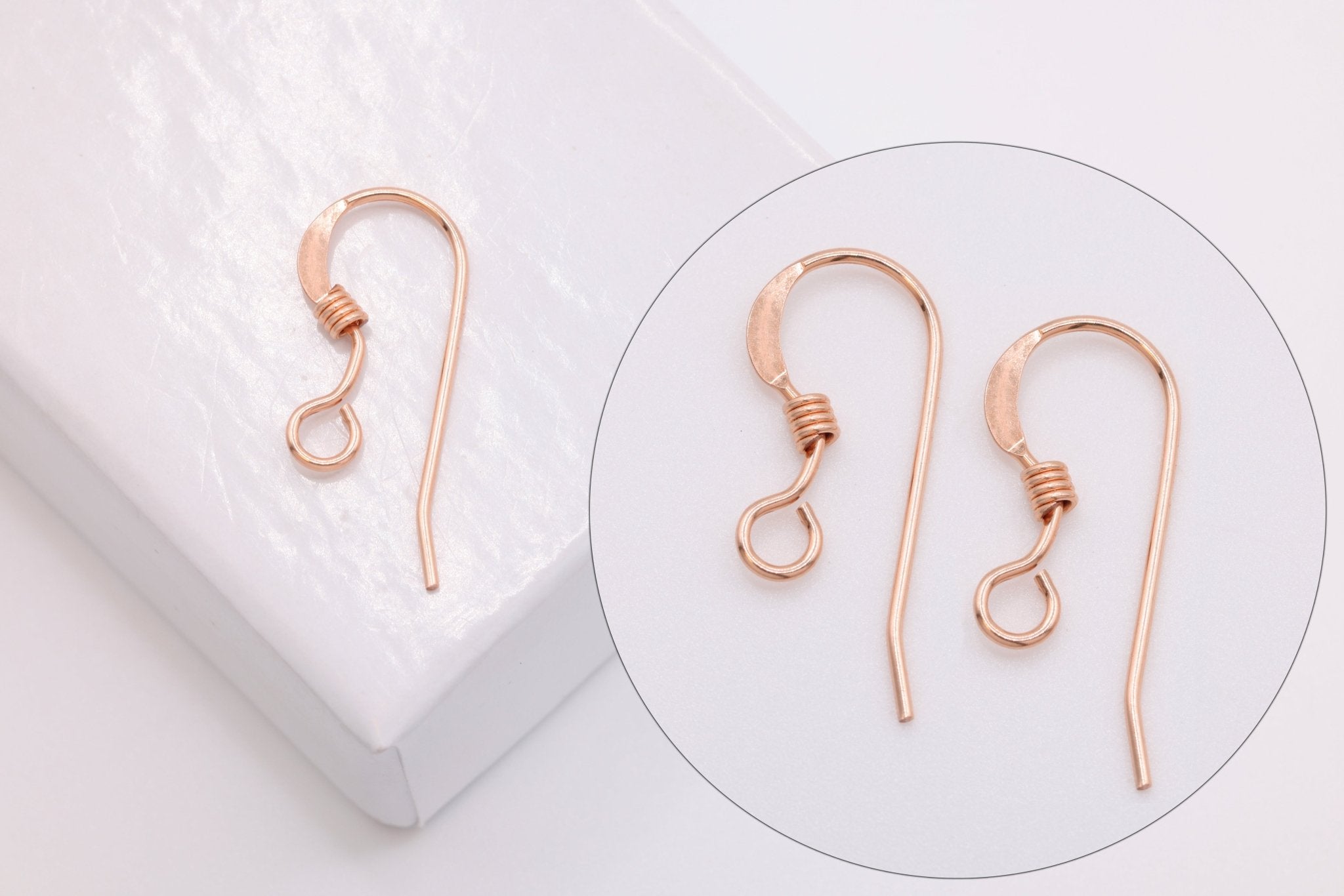 14/20 Rose Gold - Filled Ear Wire Bead & Coil - HarperCrown