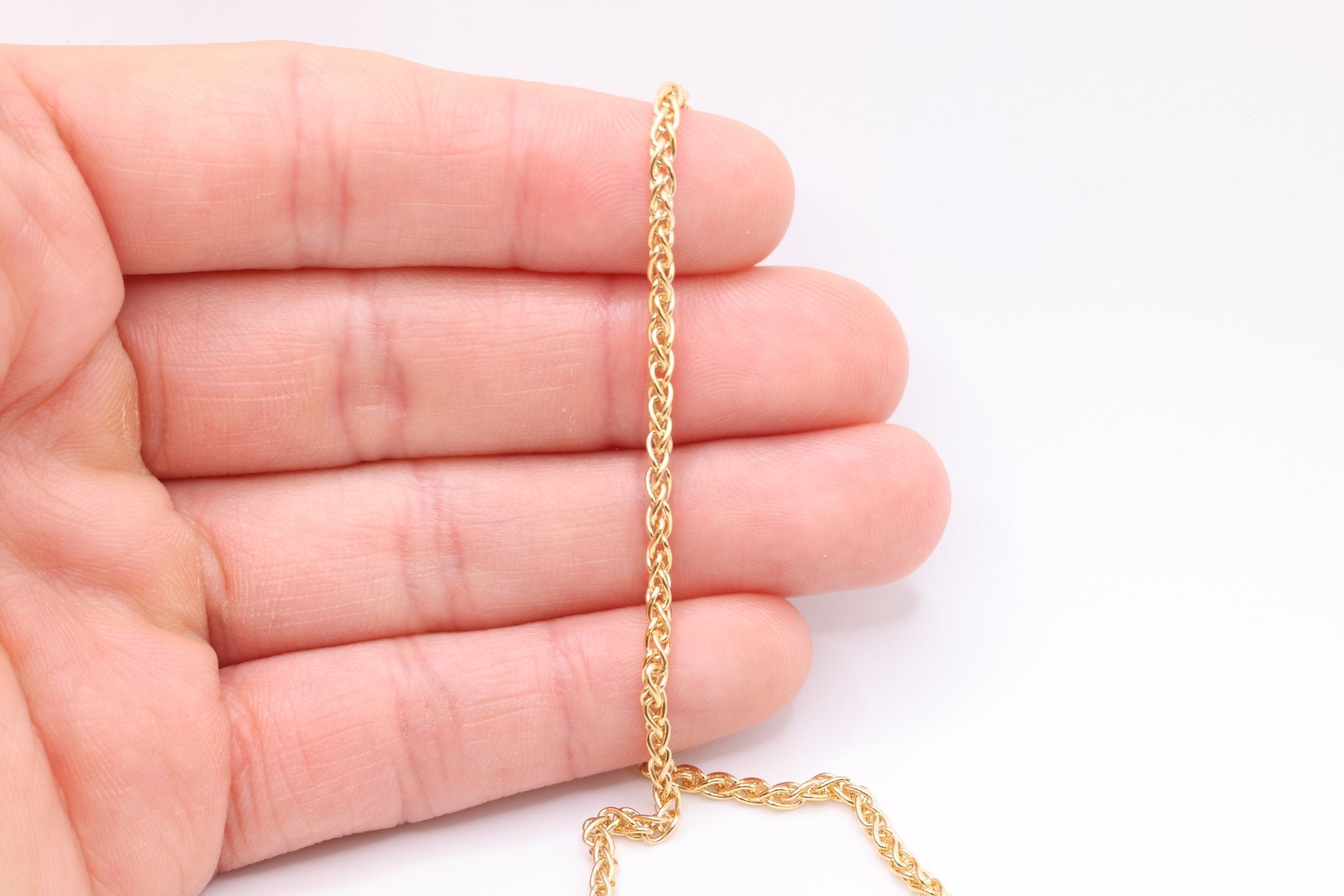 14K Gold-Filled 2.5mm Wheat Chain, Wholesale Jewelry Making Wheat Chain - HarperCrown