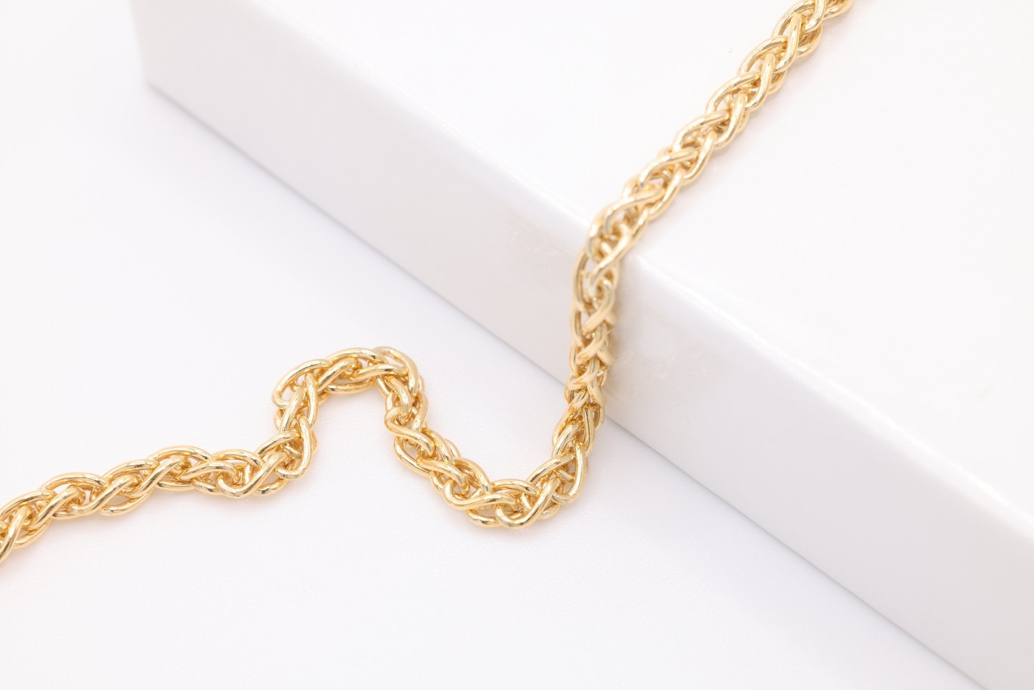 14K Gold-Filled 2.5mm Wheat Chain, Wholesale Jewelry Making Wheat Chain - HarperCrown