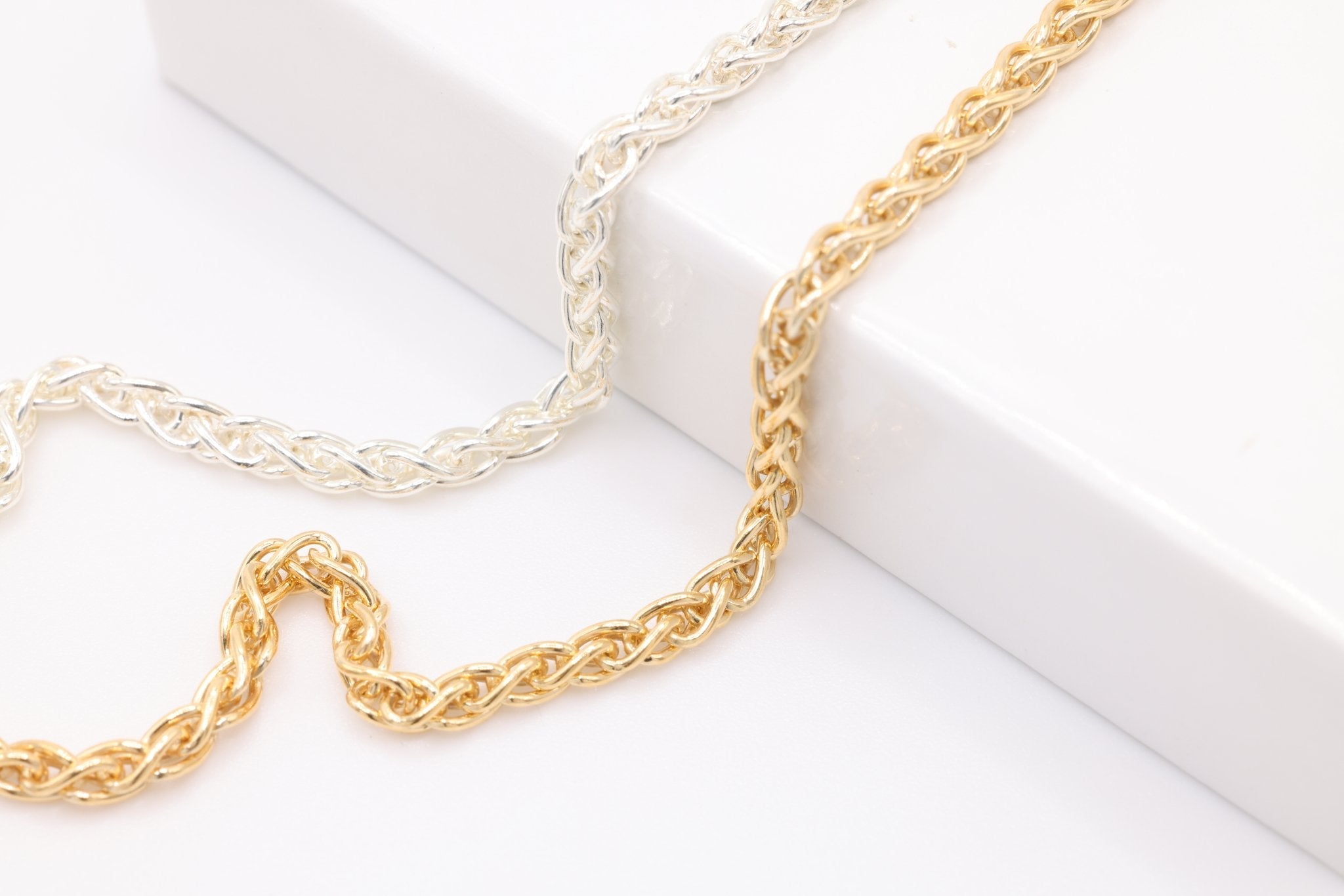 14K Gold-Filled 2.5mm Wheat Chain, Wholesale Jewelry Making Wheat Chain - HarperCrown