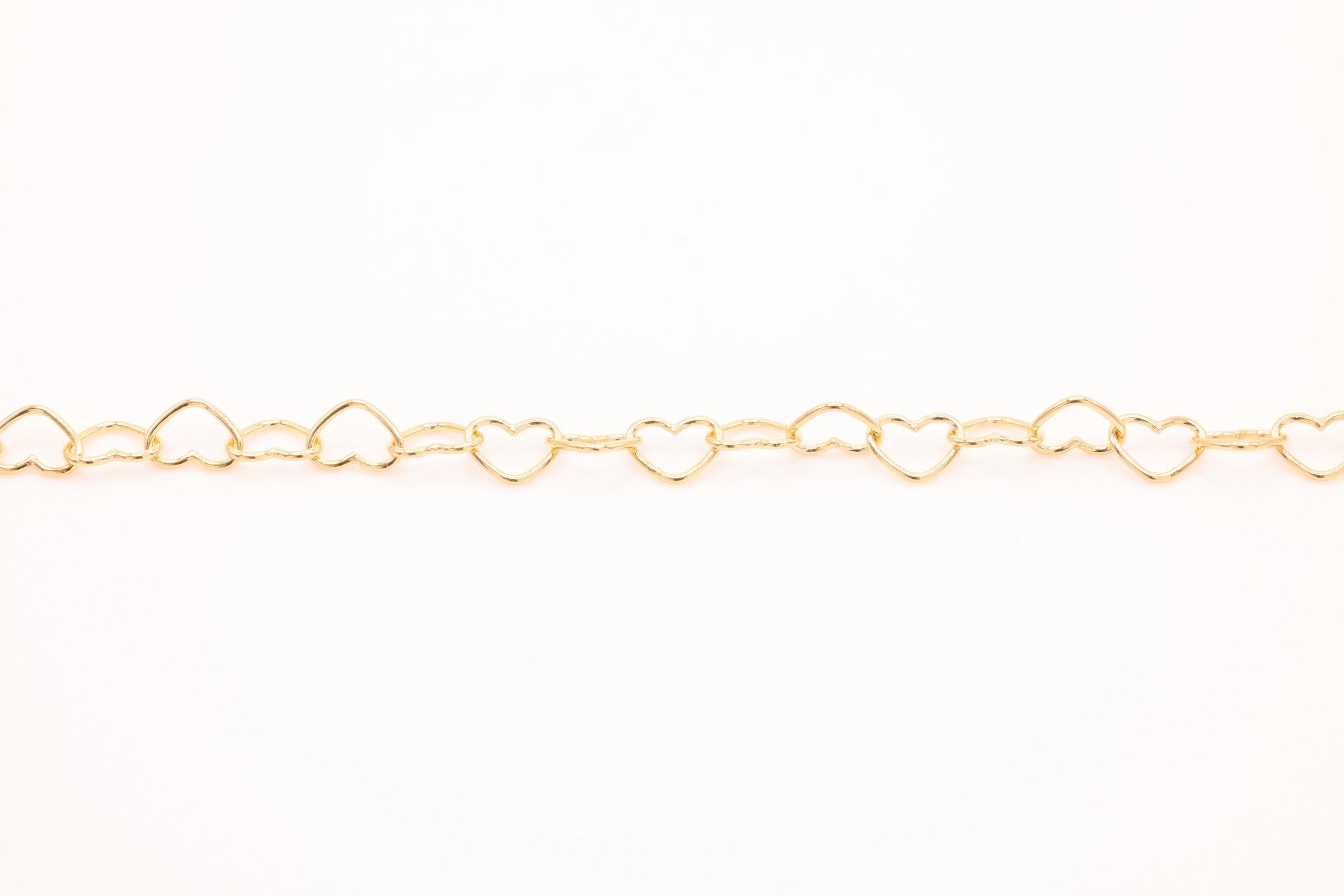 14K Gold-Filled 5.0 mm Heart Chain, Heart Cable Chain Wholesale Jewelry Making Heart Chain - HarperCrown
