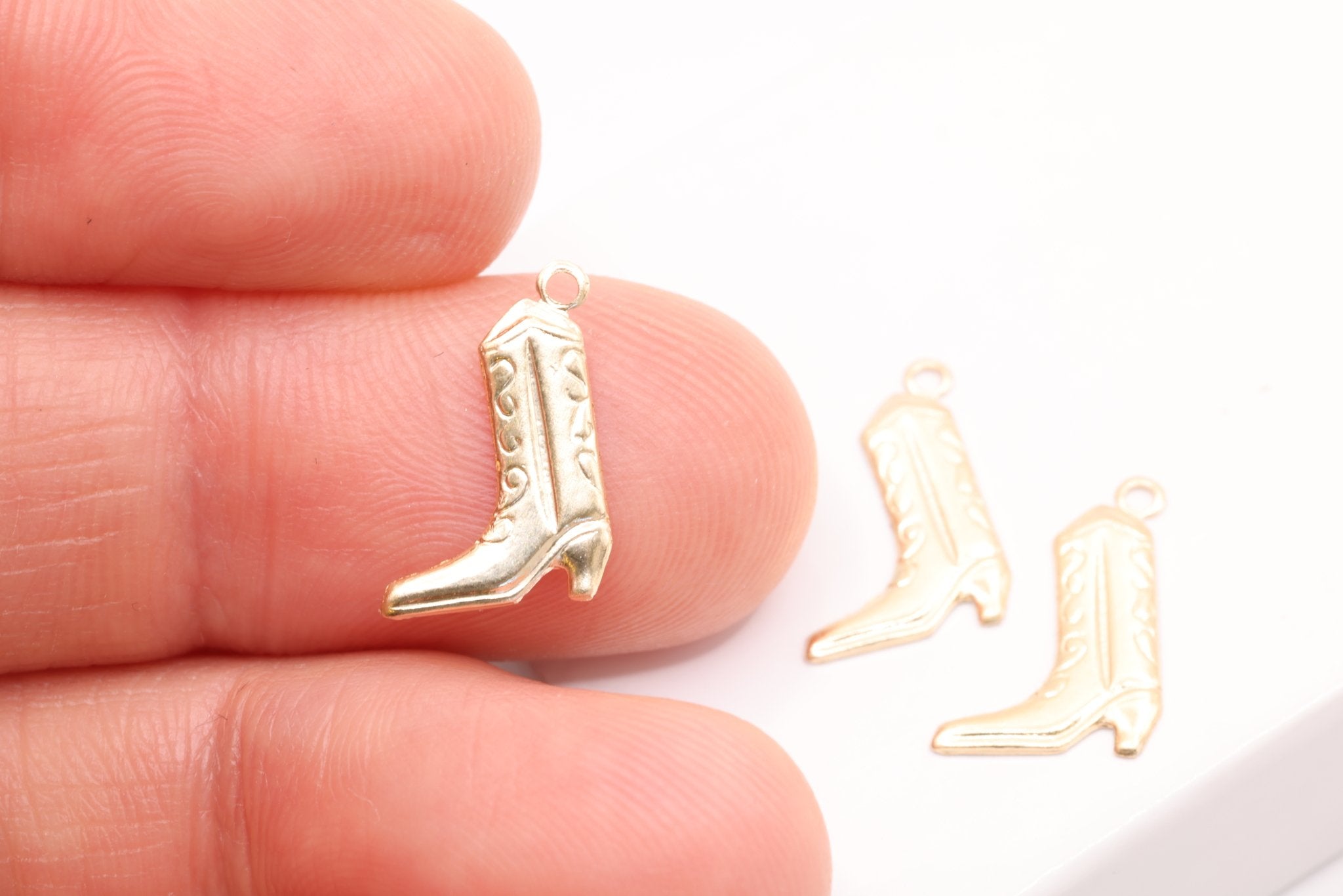 14K Gold-Filled Cowboy Boot Charm, Wholesale Jewelry Making Charm - HarperCrown