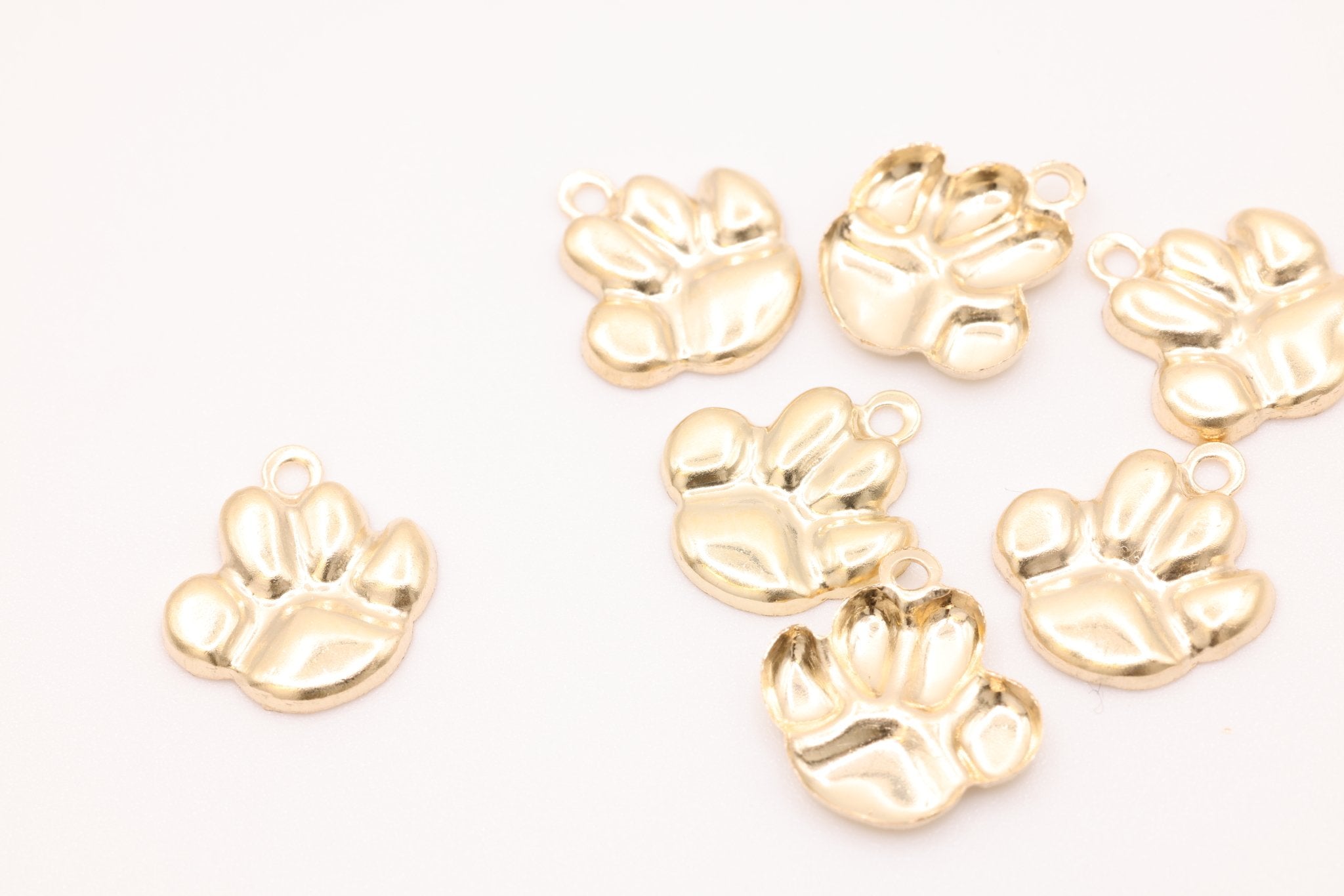 14K Gold-Filled Dog Paw Charm, Wholesale Jewelry Making Charm, Dog Foot Print - HarperCrown