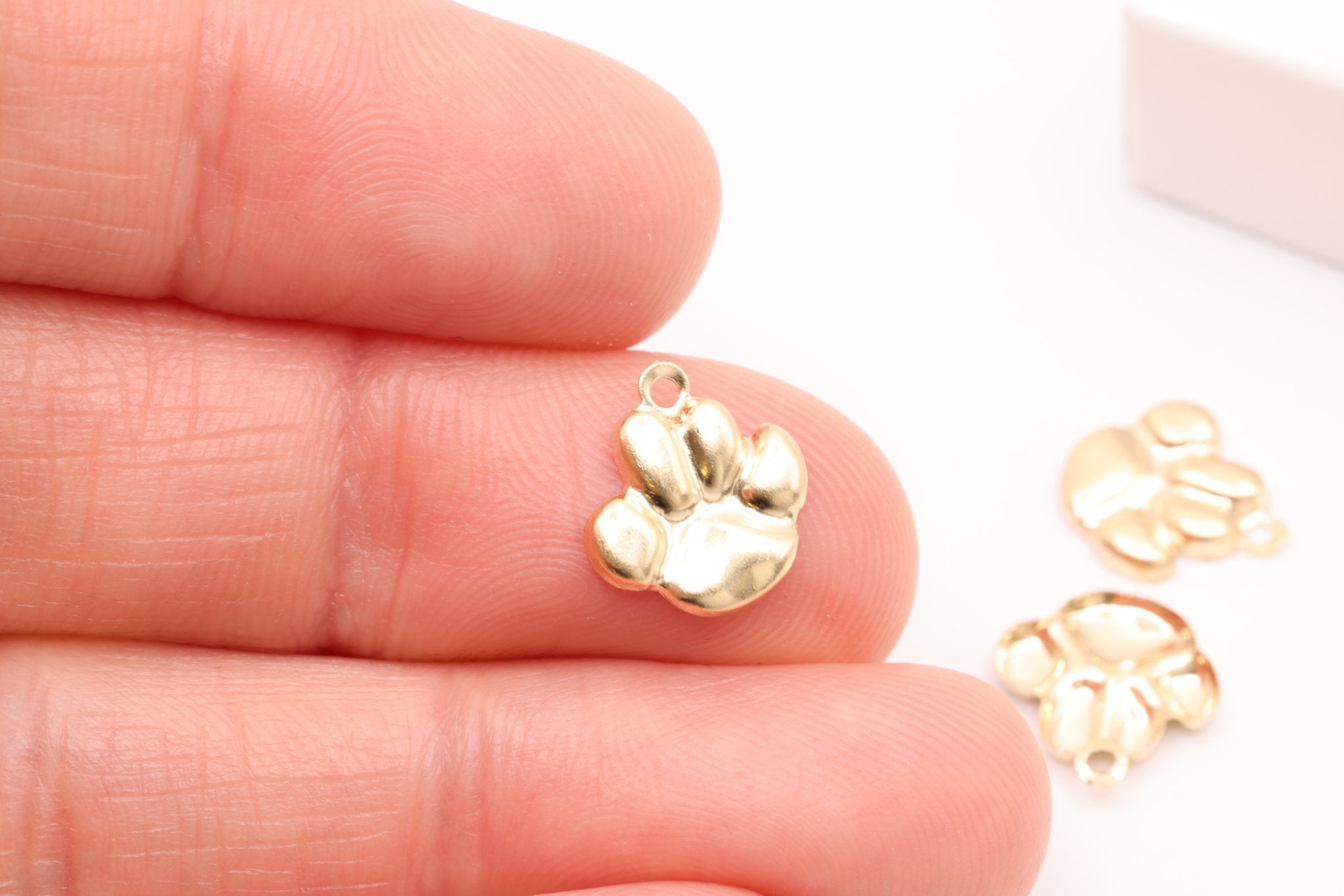 14K Gold-Filled Dog Paw Charm, Wholesale Jewelry Making Charm, Dog Foot Print - HarperCrown