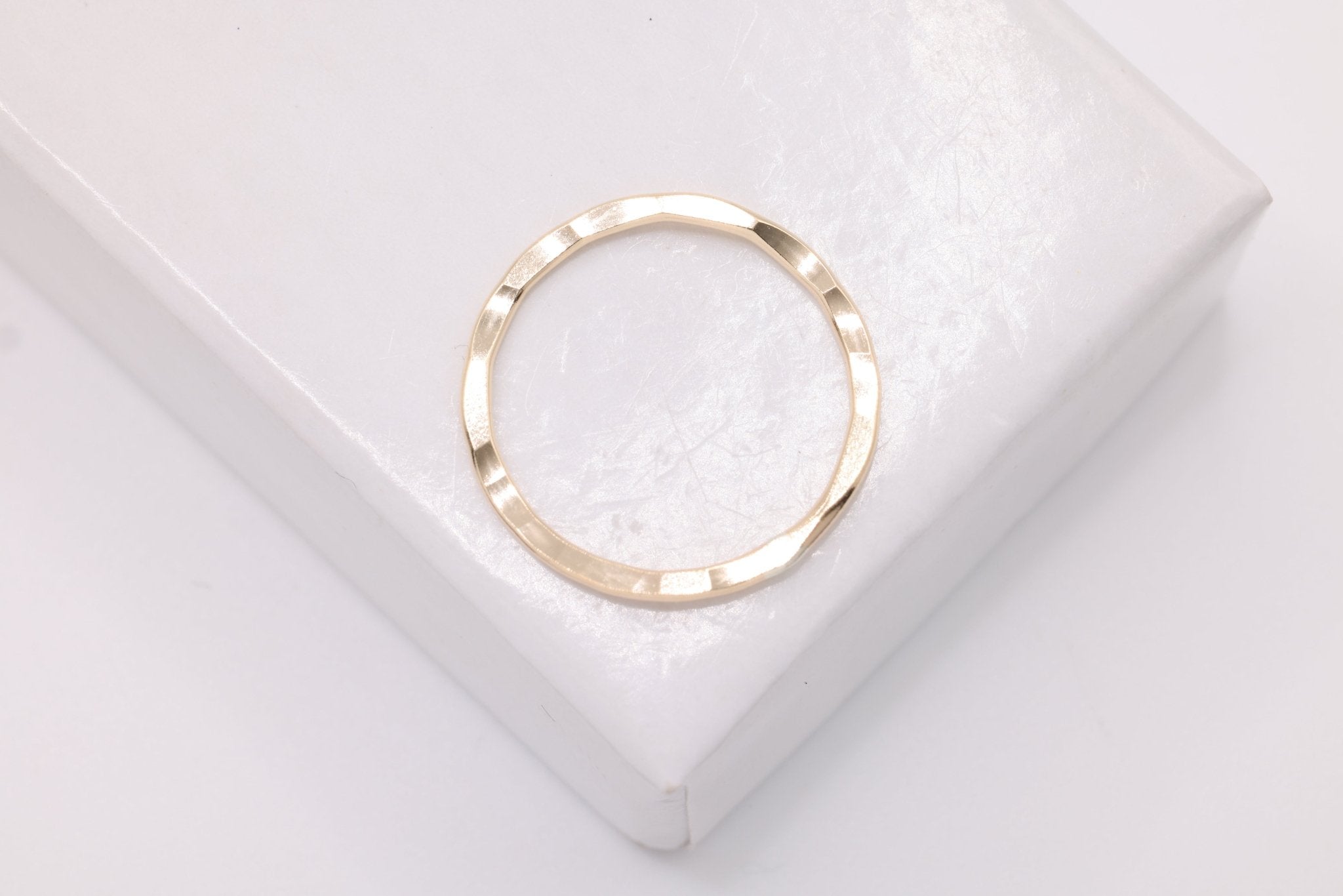 14k Gold Filled or Sterling Silver Hammered Ring Circle 11mm 15mm 21mm 26mm Disc Coin Charm Round Karma Link Connector Spacer - HarperCrown