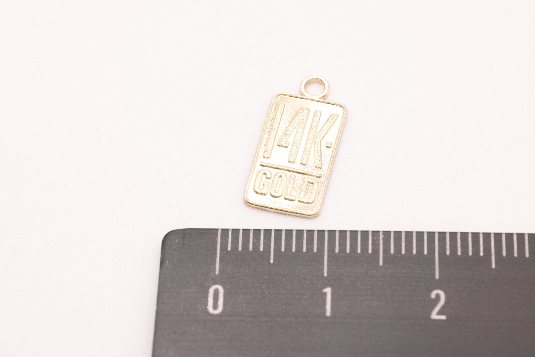 14K Gold - Filled Quality Tag, Stamped 14K Gold - Filled Authenticity Tag, Jewelry Making Charm - HarperCrown