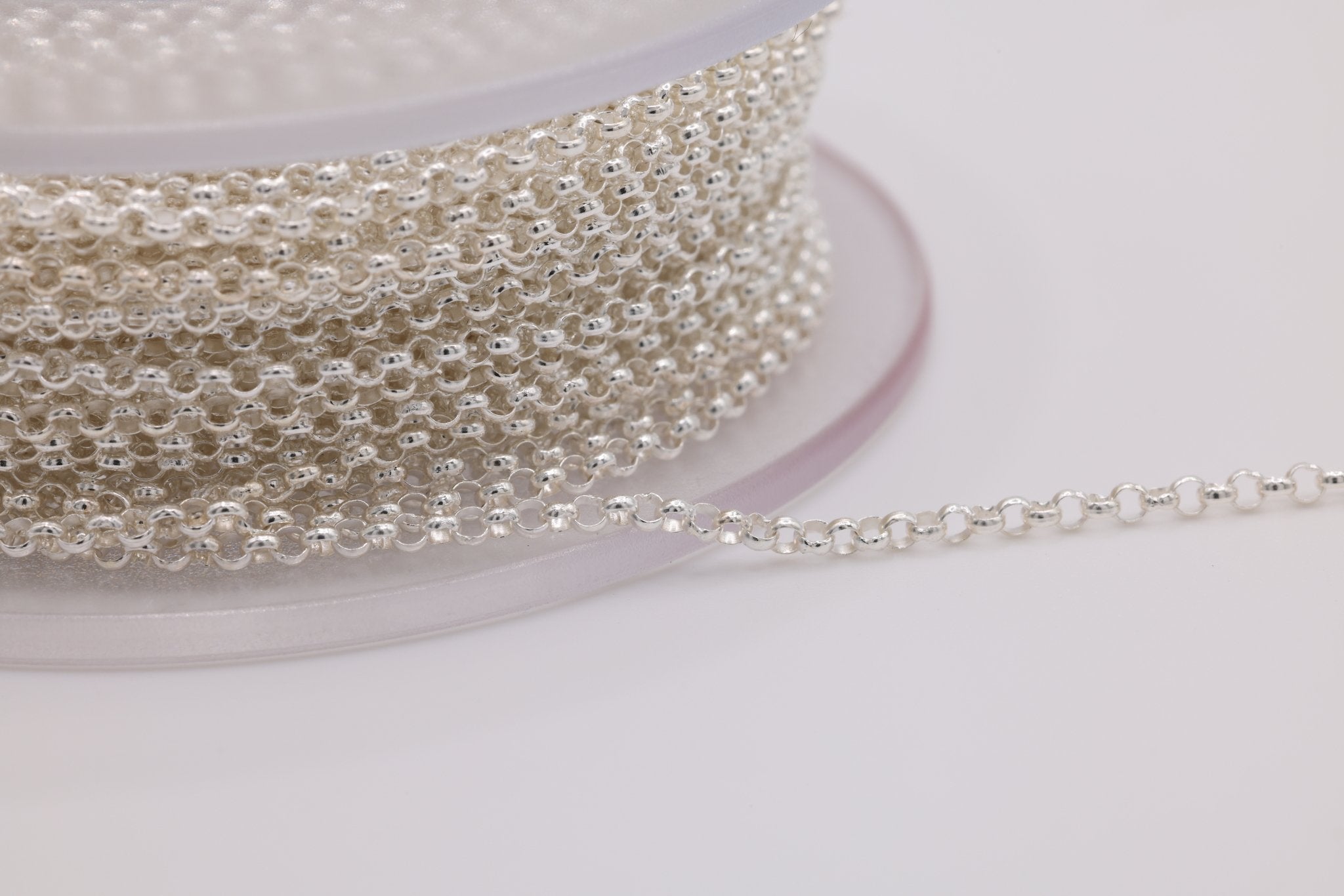 1.4mm Rolo Chain, Gold - Filled or Sterling Silver, Unfinished Rolo Chain by Foot Bulk Chain - HarperCrown