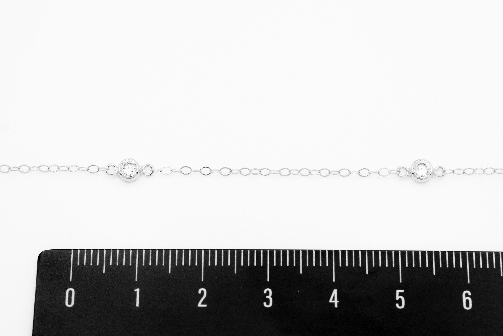 1.5mm CZ Cable Chain, 925 Sterling Silver, Wholesale, Pay Per Foot - HarperCrown