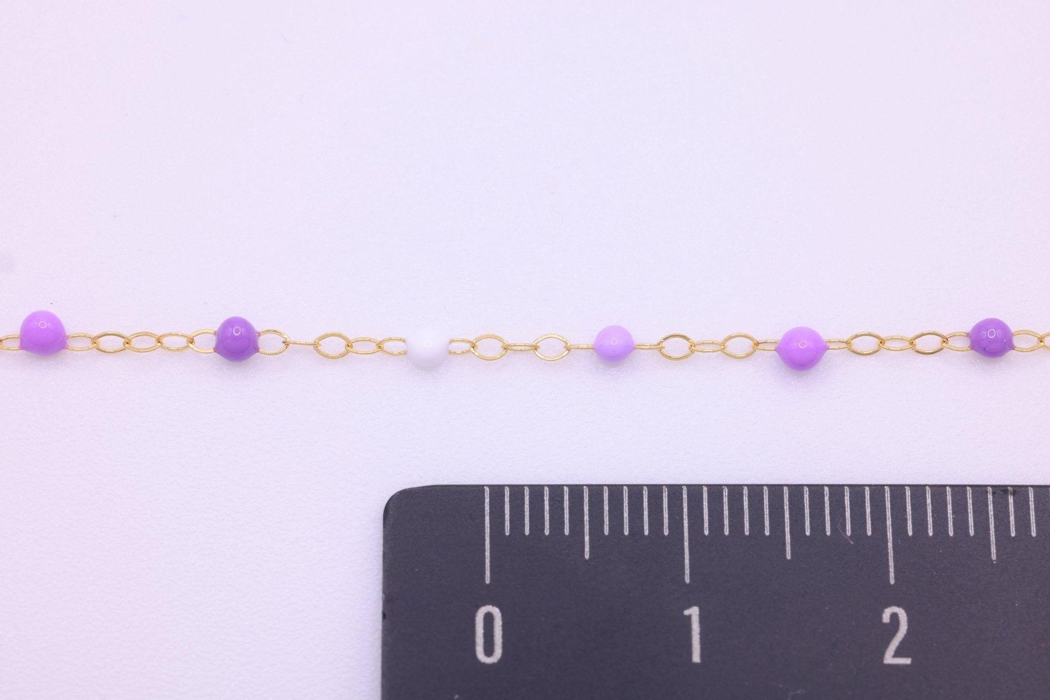 1.5mm Purple Enamel Cable Chain, 14/20 Gold - Filled, Wholesale, Pay Per Foot, Jewelry Making Chain - HarperCrown