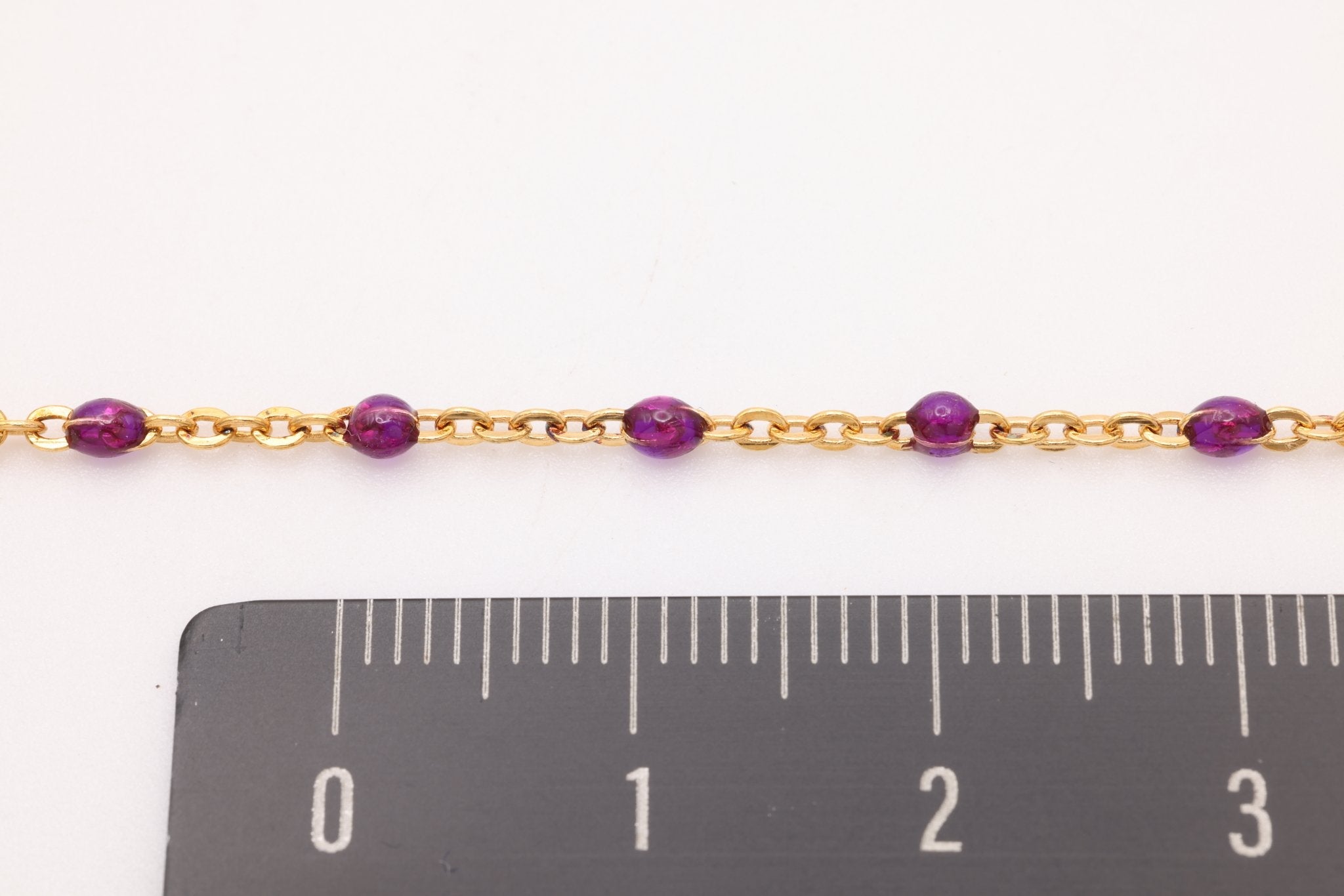 1.5mm Purple Enamel Chain, Gold - Filled, Bulk DIY Spool Pay Per Foot Jewelry Making Chain - HarperCrown