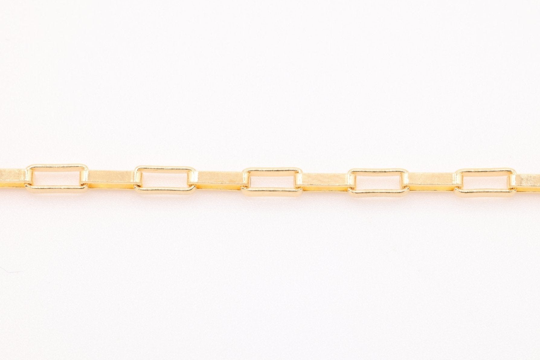 1.5mm x 4mm Elongated Box Chain, 14K Gold - Filled, Bulk DIY Spool Pay Per Foot Jewelry Making Chain - HarperCrown