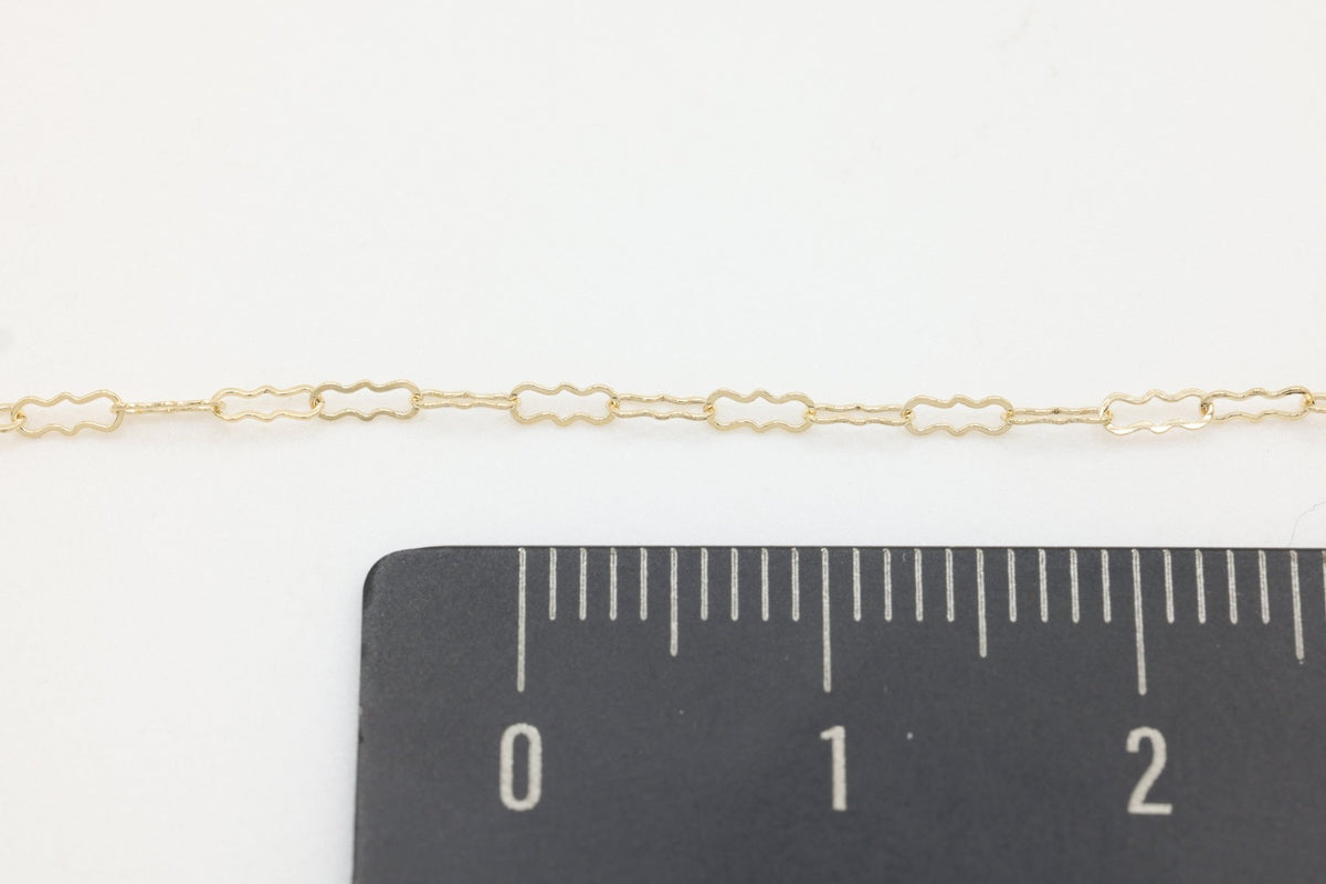 1.5mm x 4mm Flat Krinkle Chain, 14/20 Gold-Filled, Wholesale, Pay Per Foot, Jewelry Making Chain - HarperCrown
