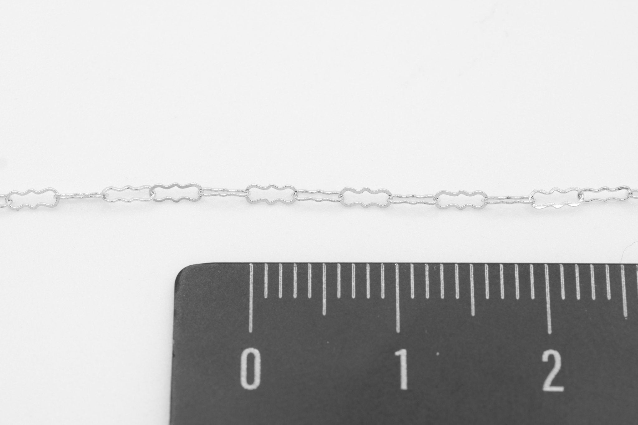 1.5mm x 4mm Flat Krinkle Chain, 925 Sterling Silver, Wholesale, Pay Per Foot, Jewelry Making Chain - HarperCrown