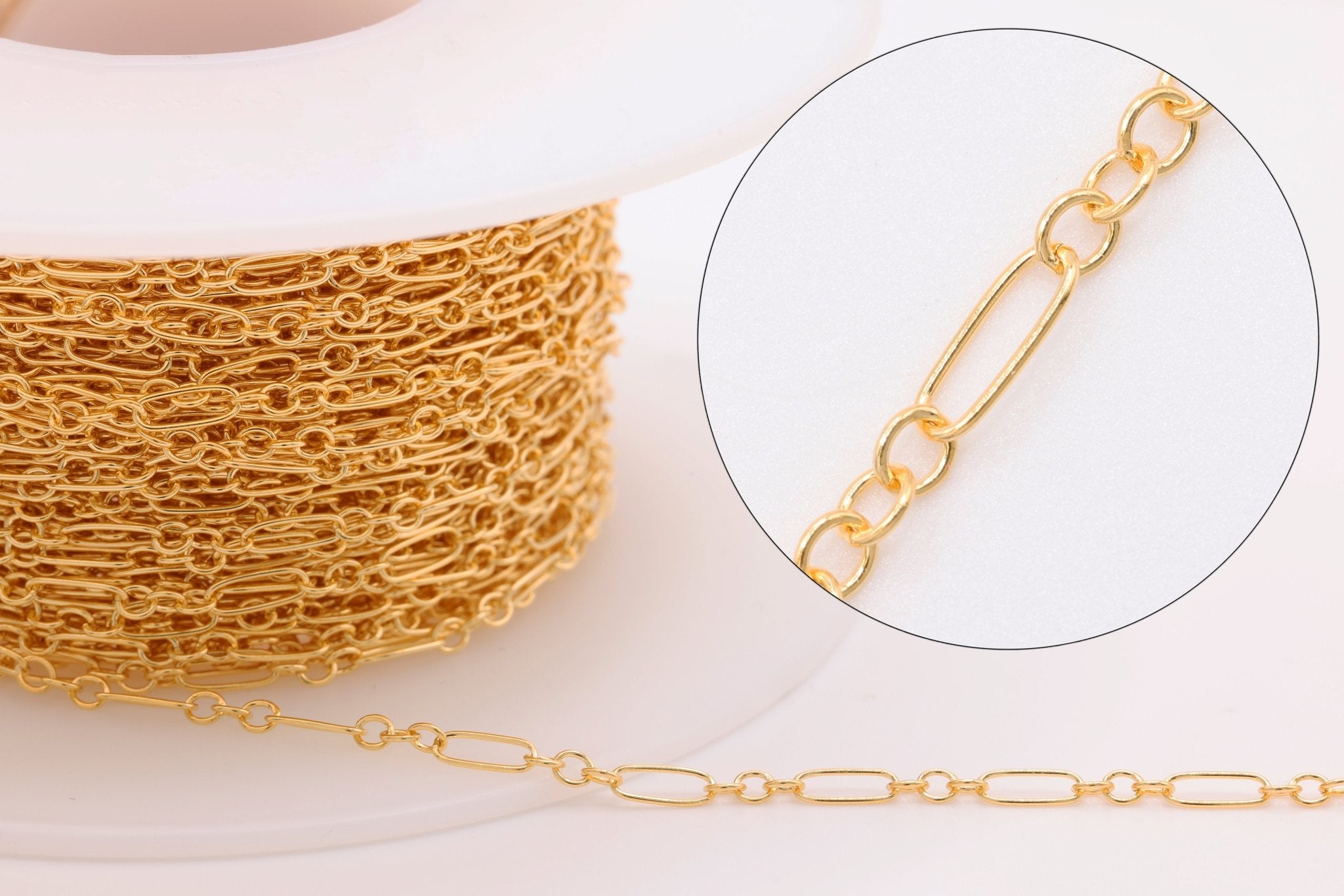 1.7mm Long & Short Chain Round, 14/20 Gold - Filled, Wholesale, Pay Per Foot Jewelry Making Chain - HarperCrown