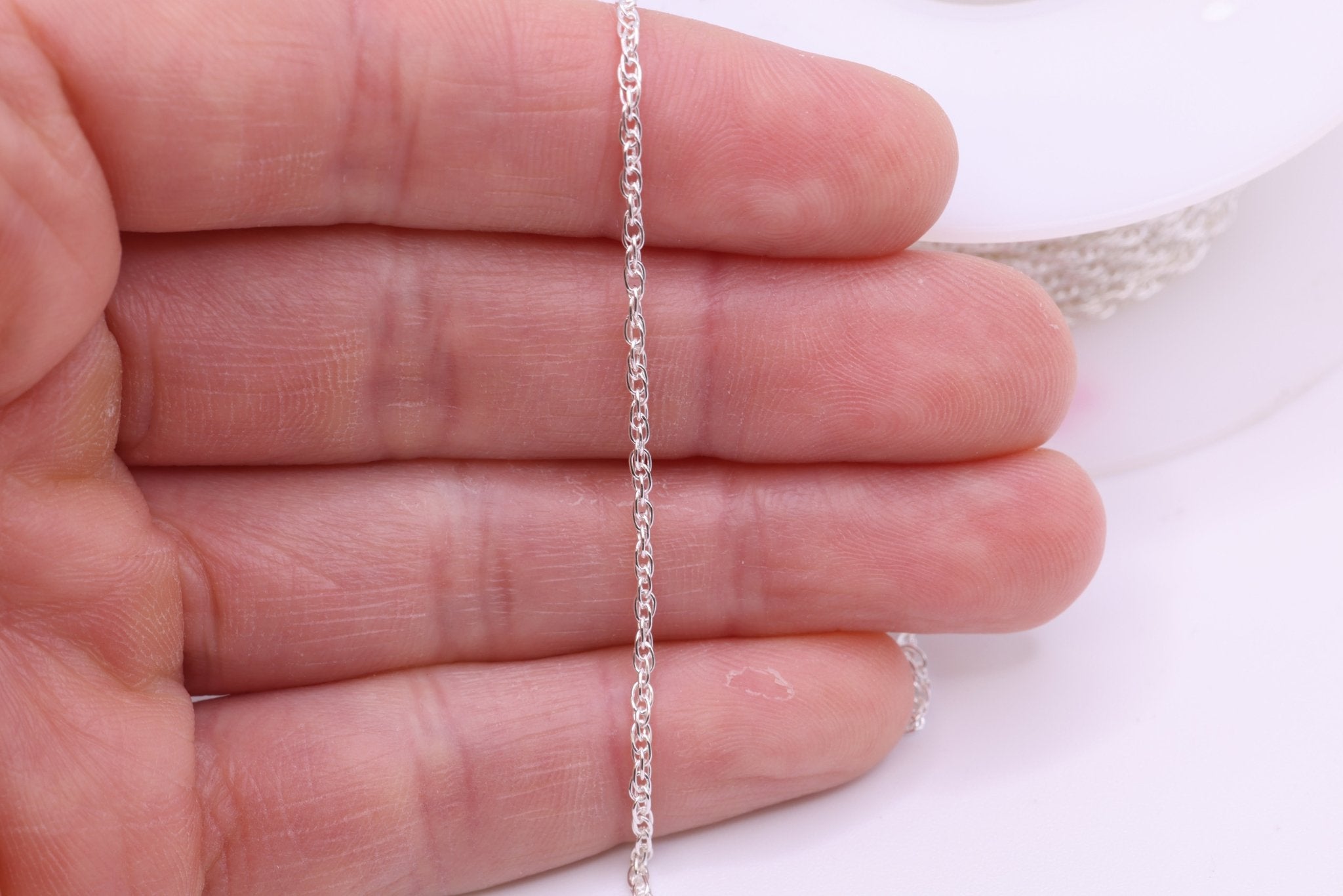 1.7mm Rope Chain, 925 Sterling Silver, Wholesale, Pay Per Foot, Bulk Uncut Spools For Jewelers - HarperCrown