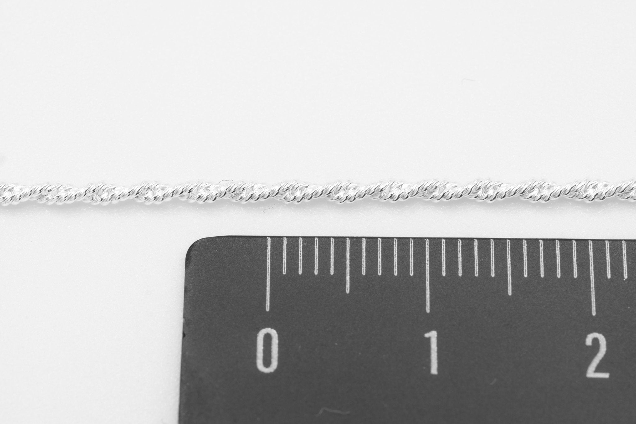 1.7mm Twisted Rope Chain, 925 Sterling Silver, Wholesale, Pay Per Foot, Jewelry Making Chain - HarperCrown