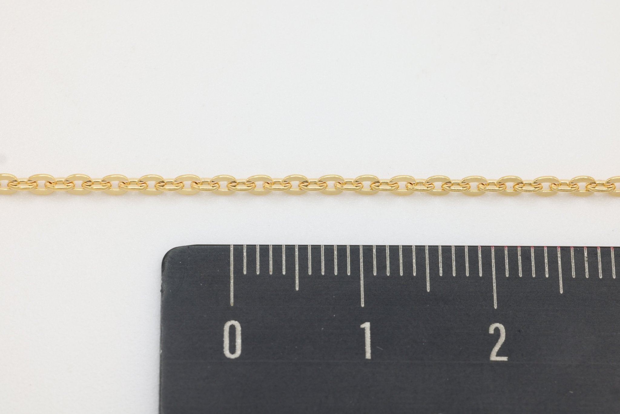 1.7mm x 2.4mm Flat Oval Cable Chain, 14/20 Gold - Filled, Wholesale, Pay Per Foot, Jewelry Making Chain - HarperCrown