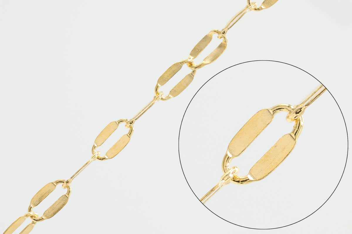 1.7mm x 3.6mm Dapped Chain, 14/20 Gold-Filled, Wholesale, Pay Per Foot, Jewelry Making Chain - HarperCrown