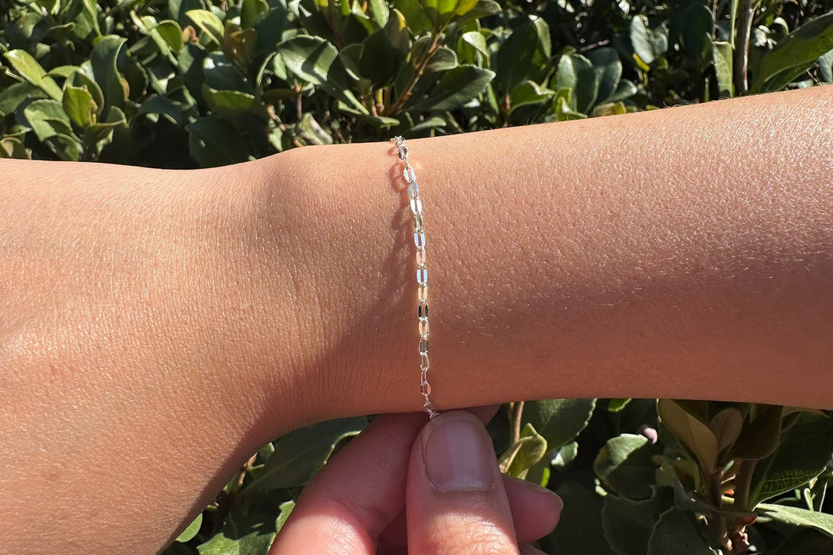 1.7mm x 3.6mm Dapped Chain, 925 Sterling Silver, Wholesale, Pay Per Foot, Jewelry Making Chain - HarperCrown
