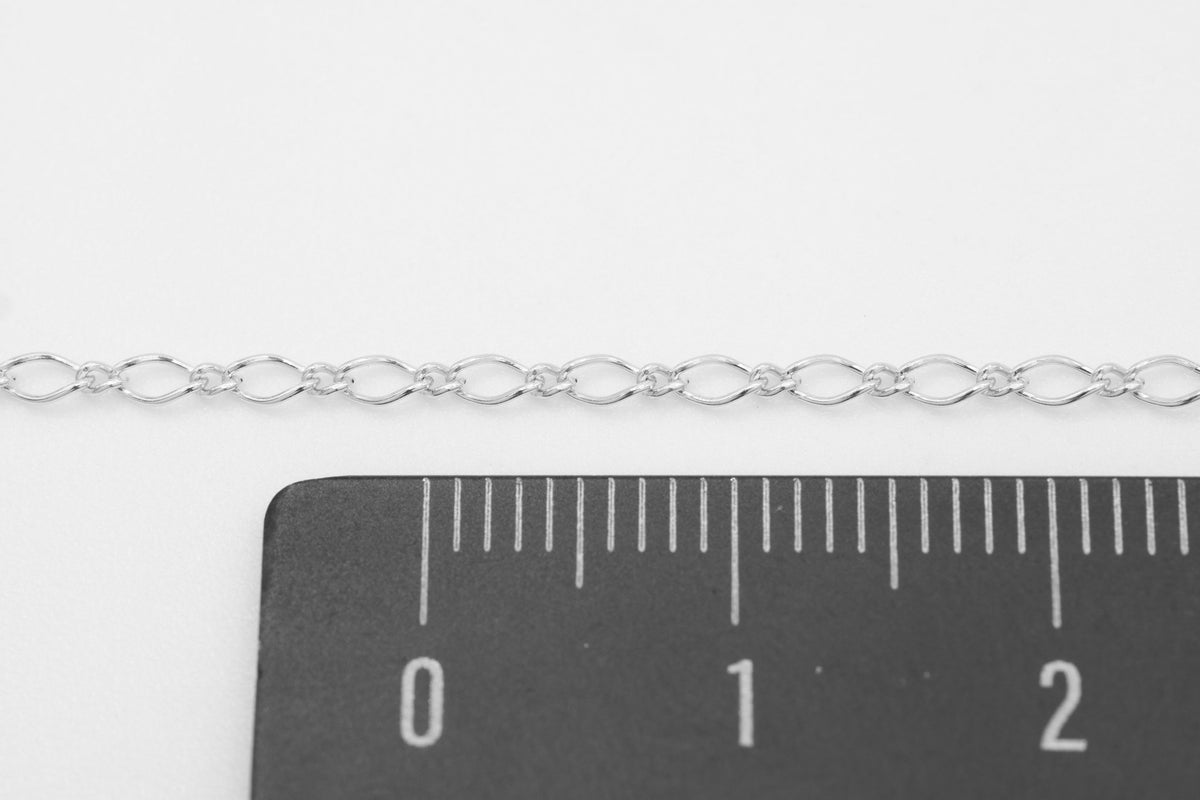 1.8mm Marquise Long & Short Chain, 925 Sterling Silver, Wholesale, Pay Per Foot, Jewelry Making Chain - HarperCrown