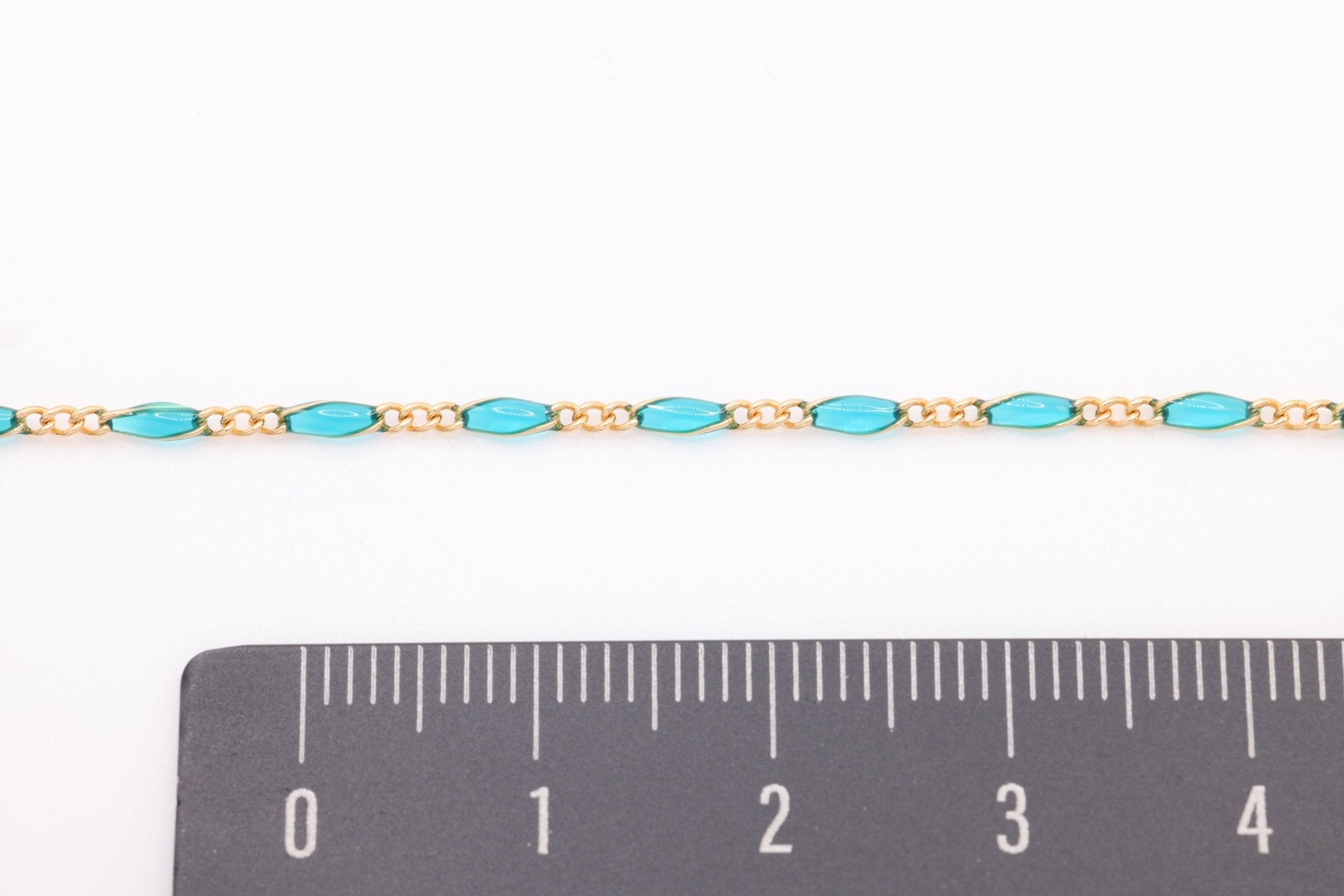 1.8mm x 3.5mmmm Figaro Blue Enamel Chain, 14/20 Gold - Filled, Enamel Color Unfinished Chain Permanent Jewelry - HarperCrown