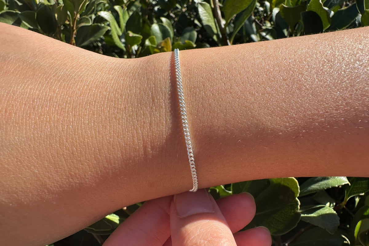 1.9mm Curb Chain, 925 Sterling Silver, Wholesale, Pay Per Foot, Jewelry Making Chain - HarperCrown