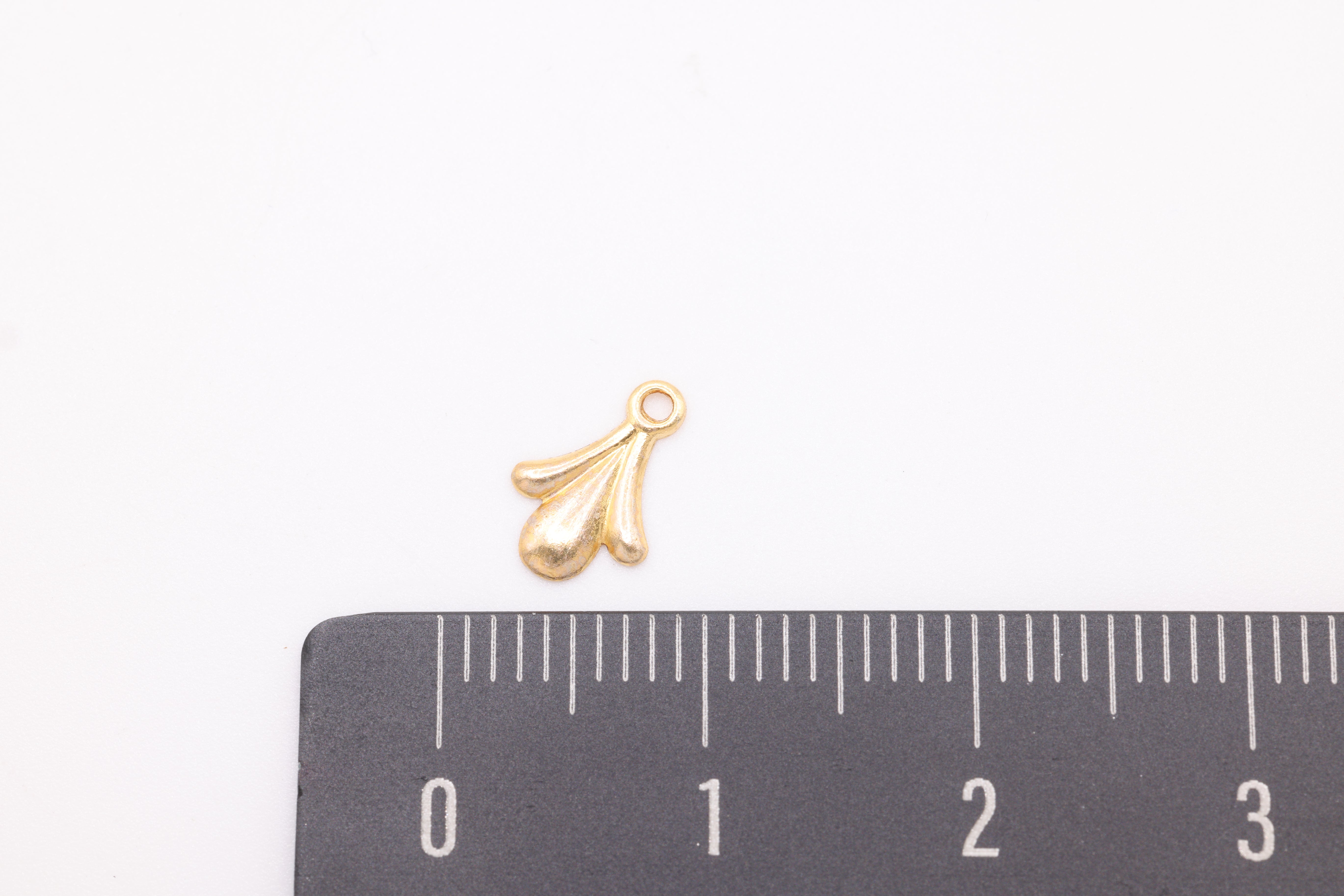 Floral Drop Charm, Wholesale, 14/20 Gold-Filled, 10mm x 7mm, Fleur-de-lis Ornate Vintage