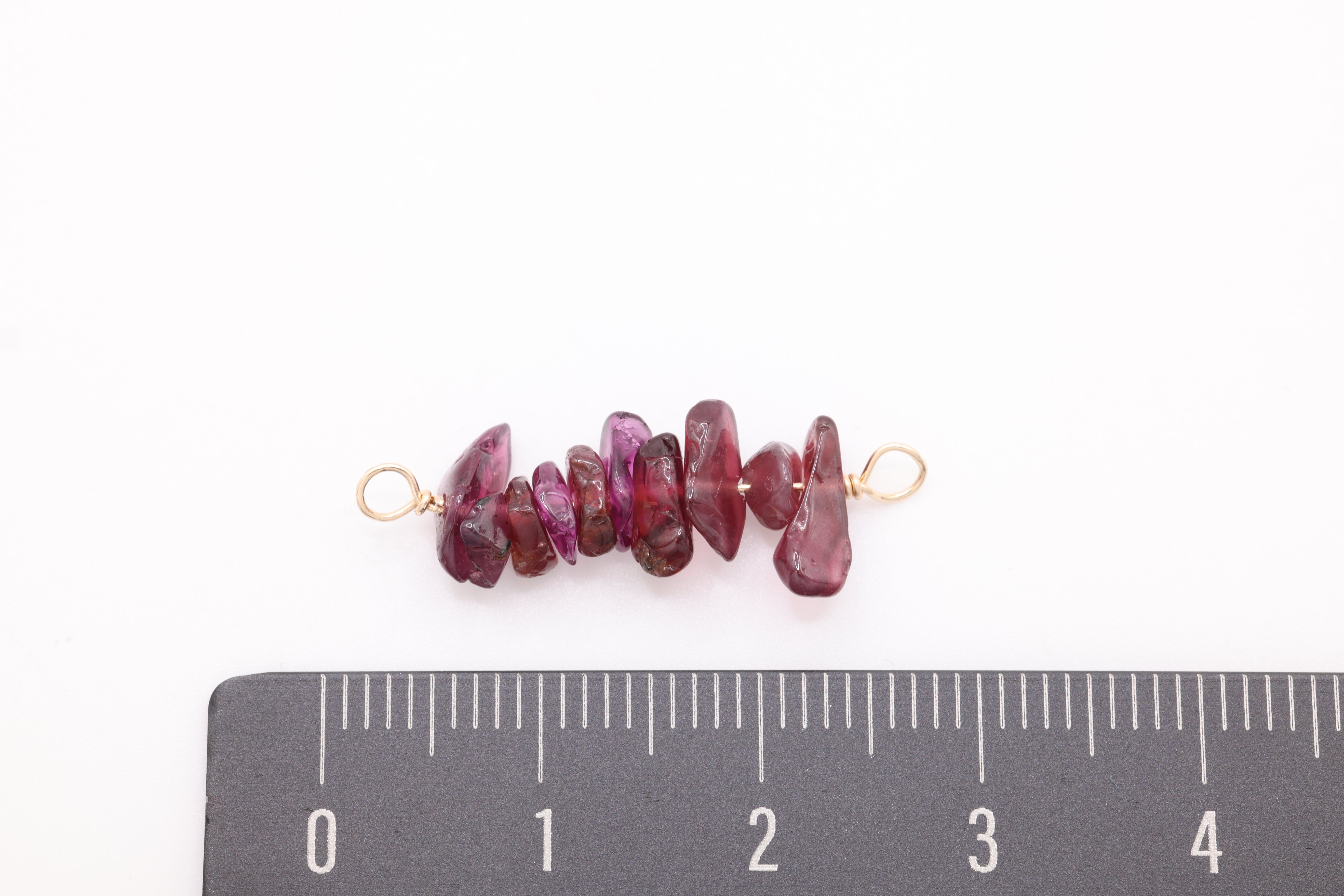 February Stone Connector Charm, Wholesale, 14/20 Gold-Filled, Purple Garnet Birthstone Gemstone Beads, Permanent Jewelry