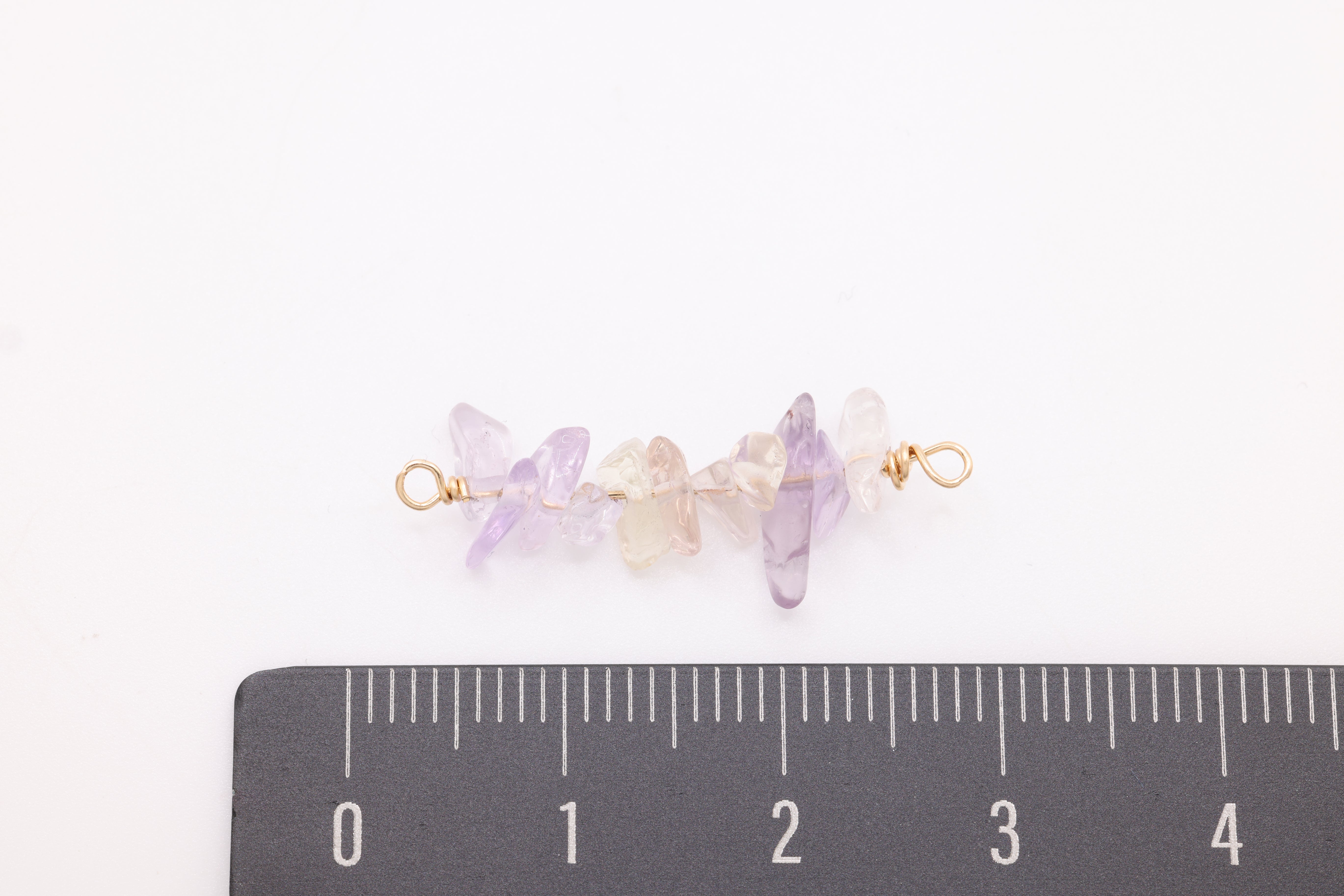 June Stone Connector Charm, Wholesale, 14/20 Gold-Filled, Ametrine Birthstone Gemstone Beads, Permanent Jewelry