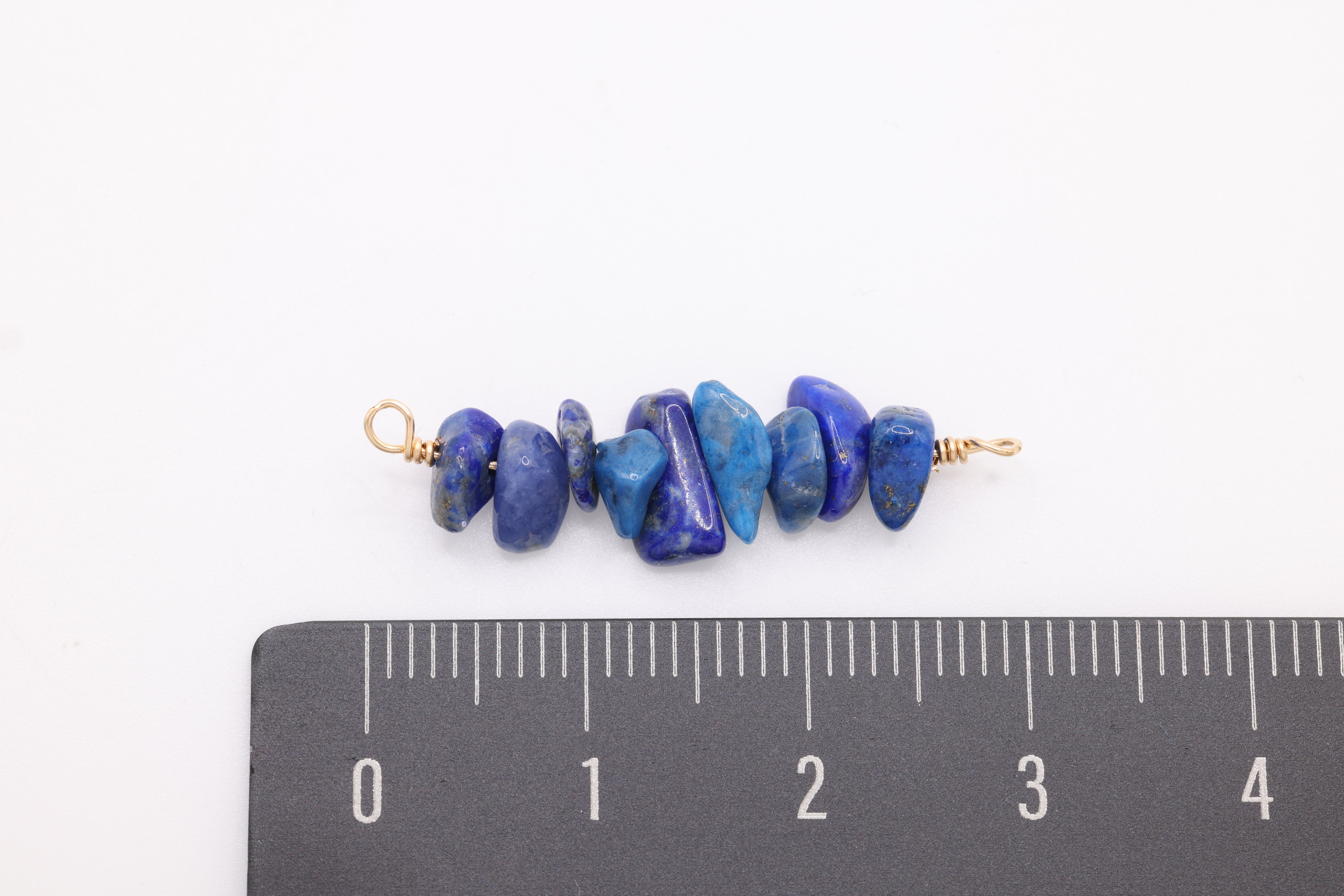 September Stone Connector Charm, Wholesale, 14/20 Gold-Filled, Blue Birthstone Gemstone Beads, Permanent Jewelry