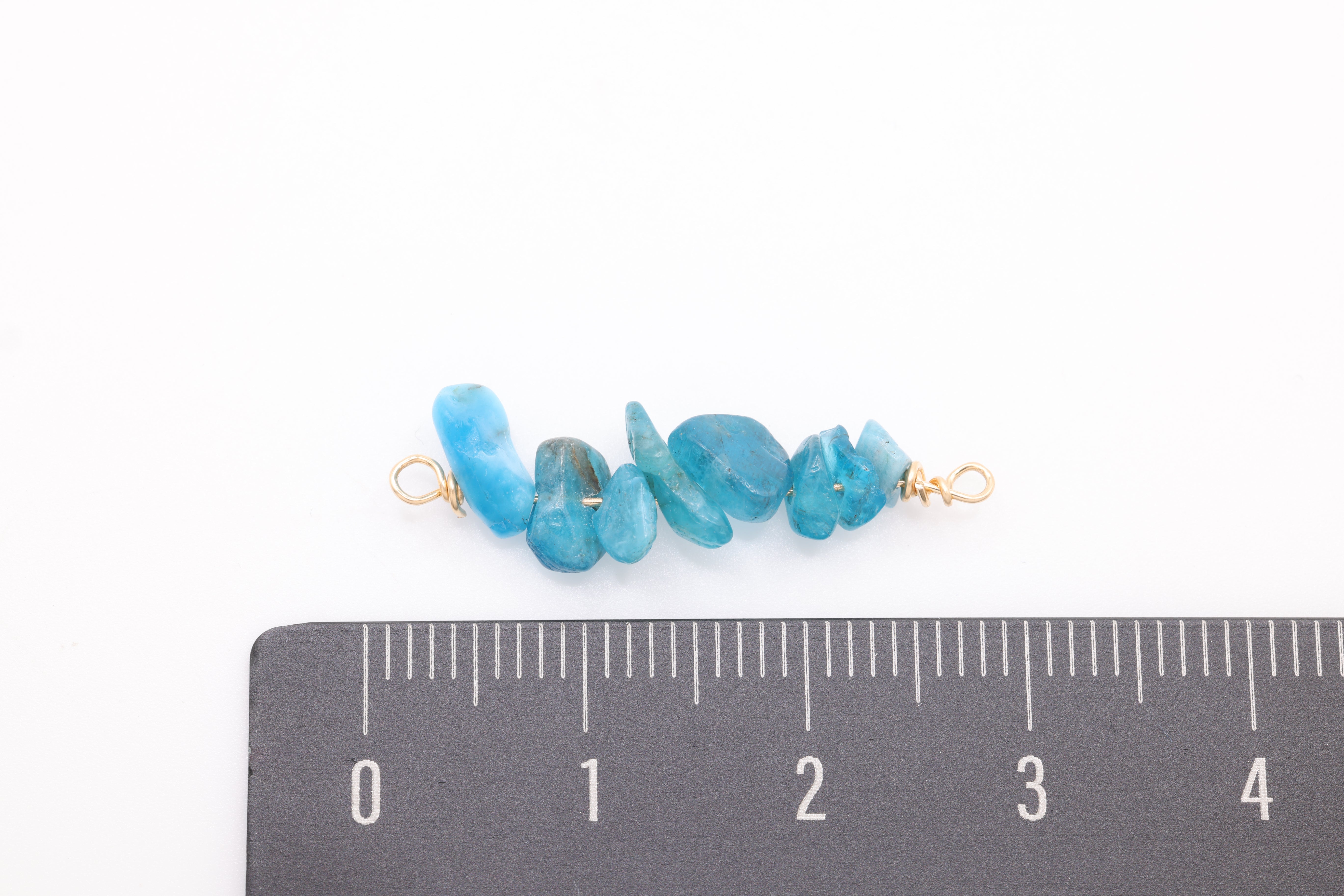 December Stone Connector Charm, Wholesale, 14/20 Gold-Filled, Apatite Blue Birthstone Gemstone Beads, Permanent Jewelry